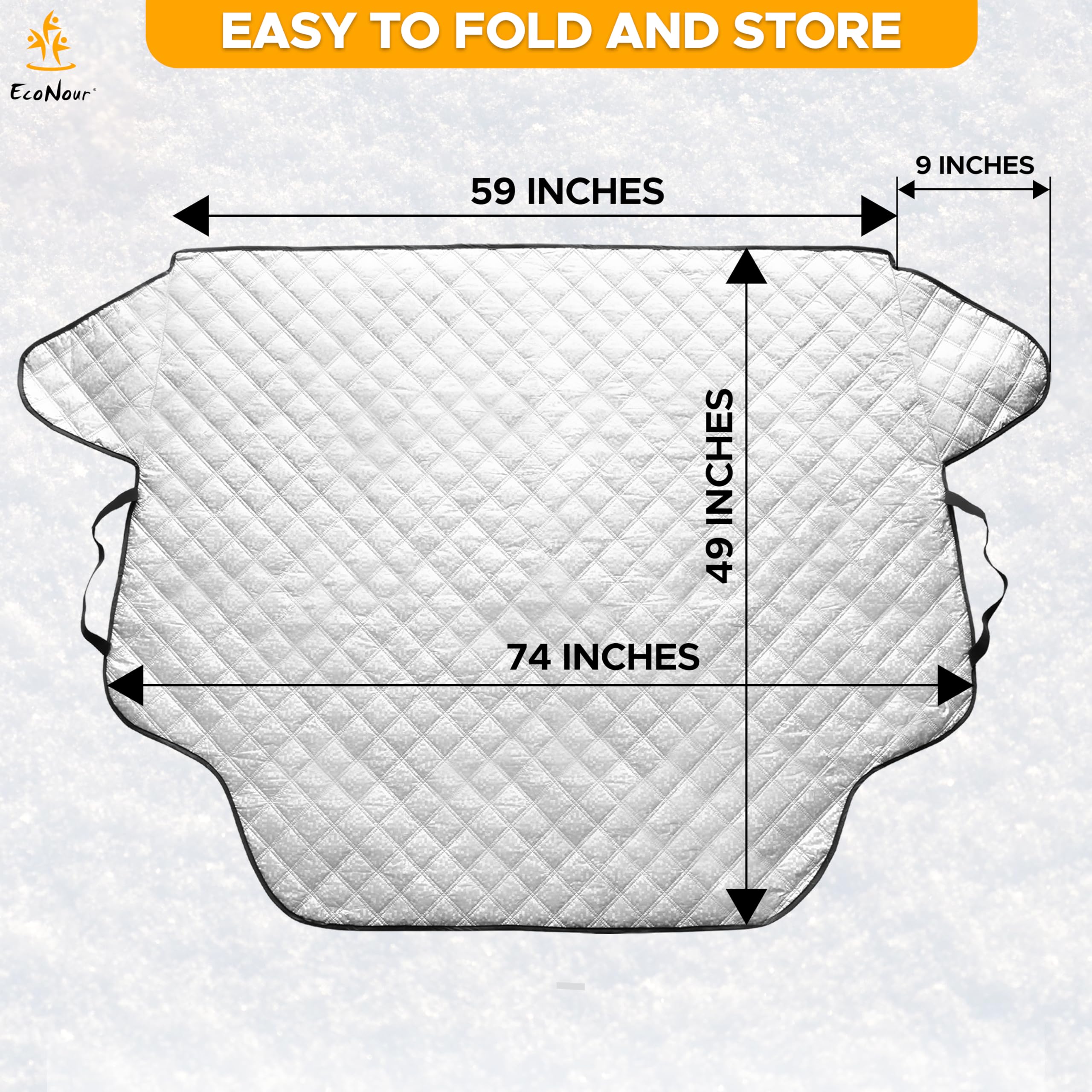 Econour Truck And Suv Windshield Cover For Ice And Snow | Heavy Duty Winter Windshield Snow Cover For Car| Frost And Ice Shield