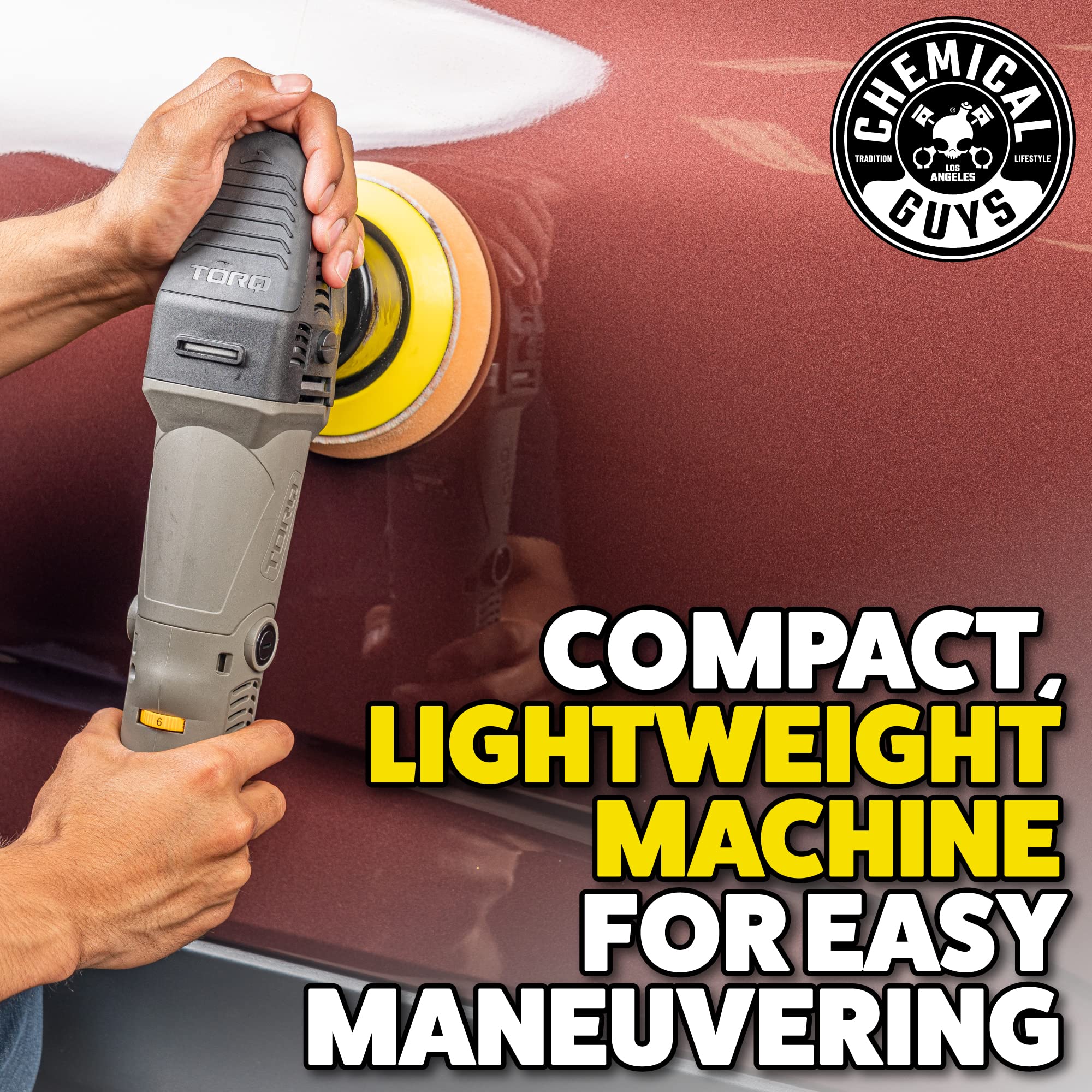 Chemical Guys Buf_503X Torqx Random Orbital Polisher, Pads, Polishes & Compounds Kit (Safe For Cars, Trucks, Suvs, & More) 700W,