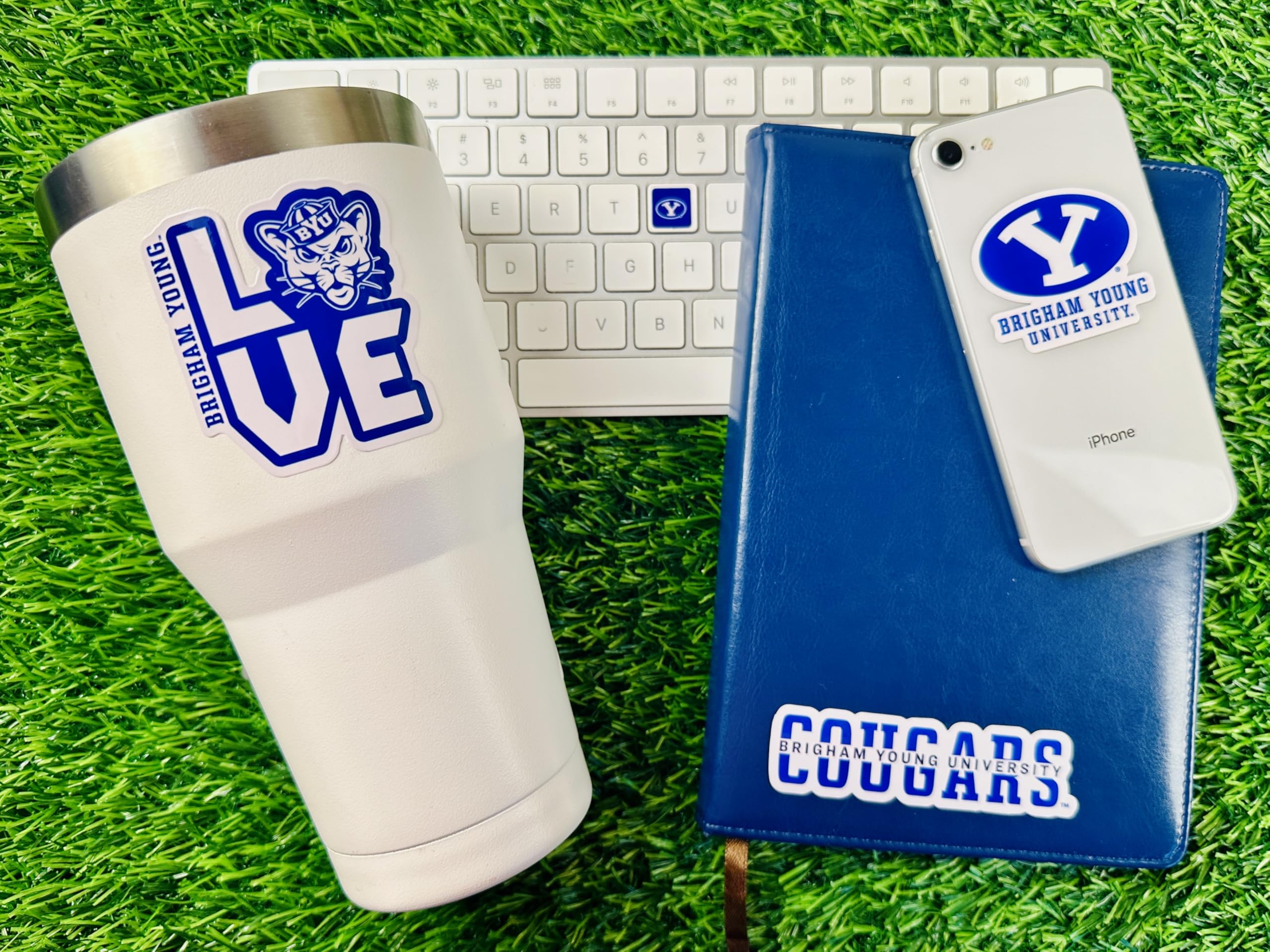 Byu Stickers For Gift, Car, Water Bottle, Laptop, And Phone For Brigham Young Cougs Football Fans And University Graduates (Byu
