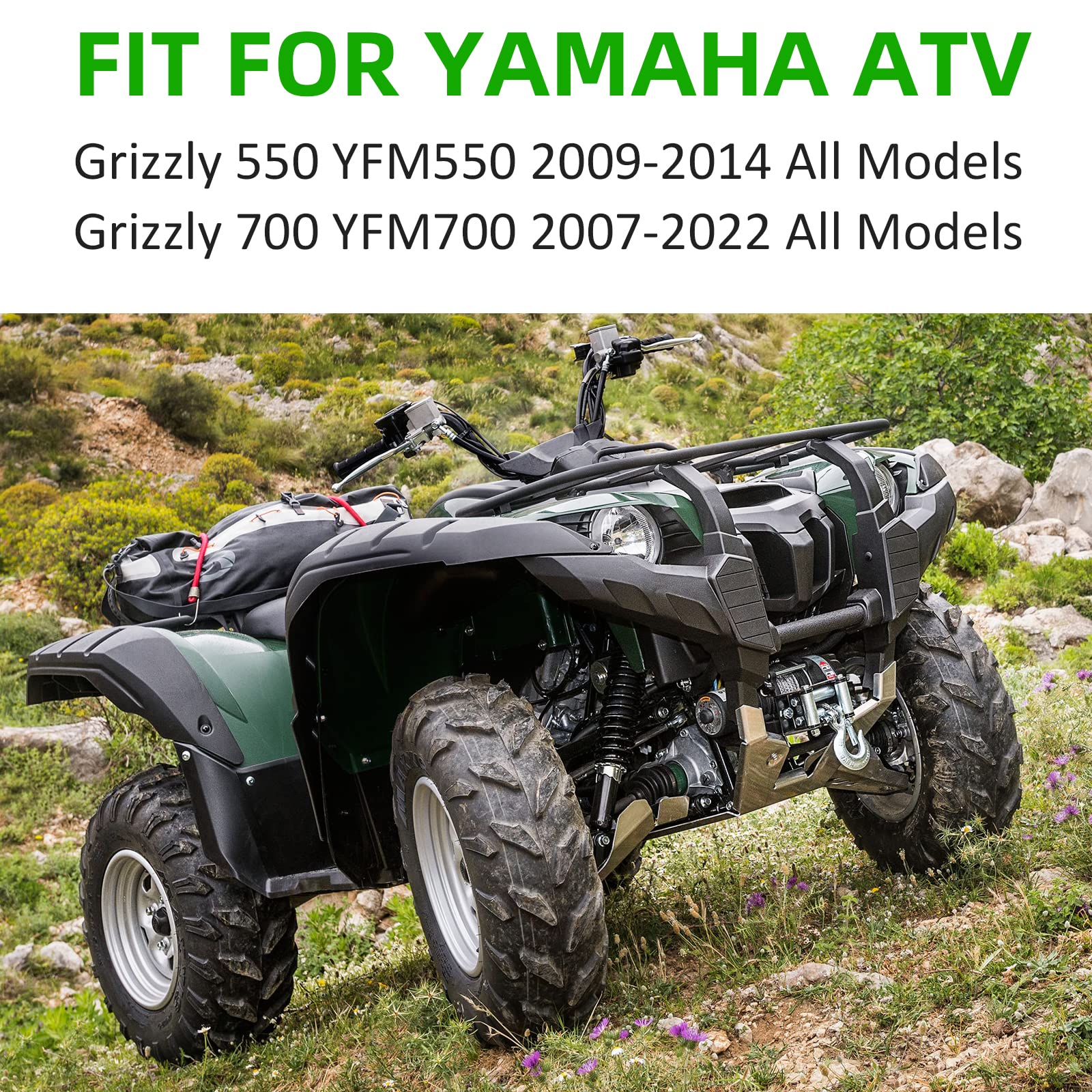 Front & Rear Brake Pads Sintered for Yamaha Grizzly 550 Grizzly 700 YFM550 YFM700, OEM# 3B4-W0045-00-00 3B4-W0045-10-00