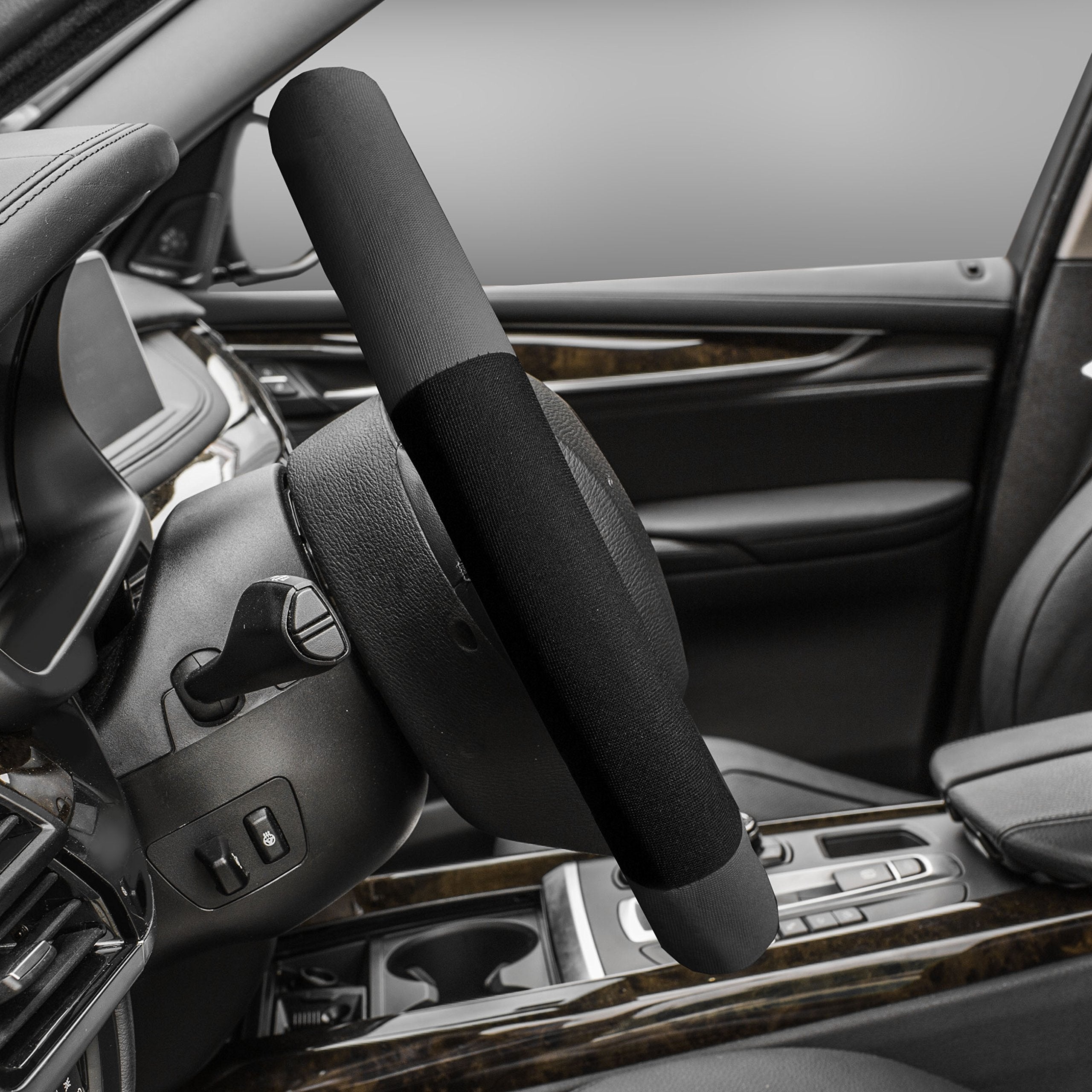 Fh Group Universal Fit Modernistic And Seat Belt Pads Combo Set Steering Wheel Cover Fits Most Cars, Suvs Gray