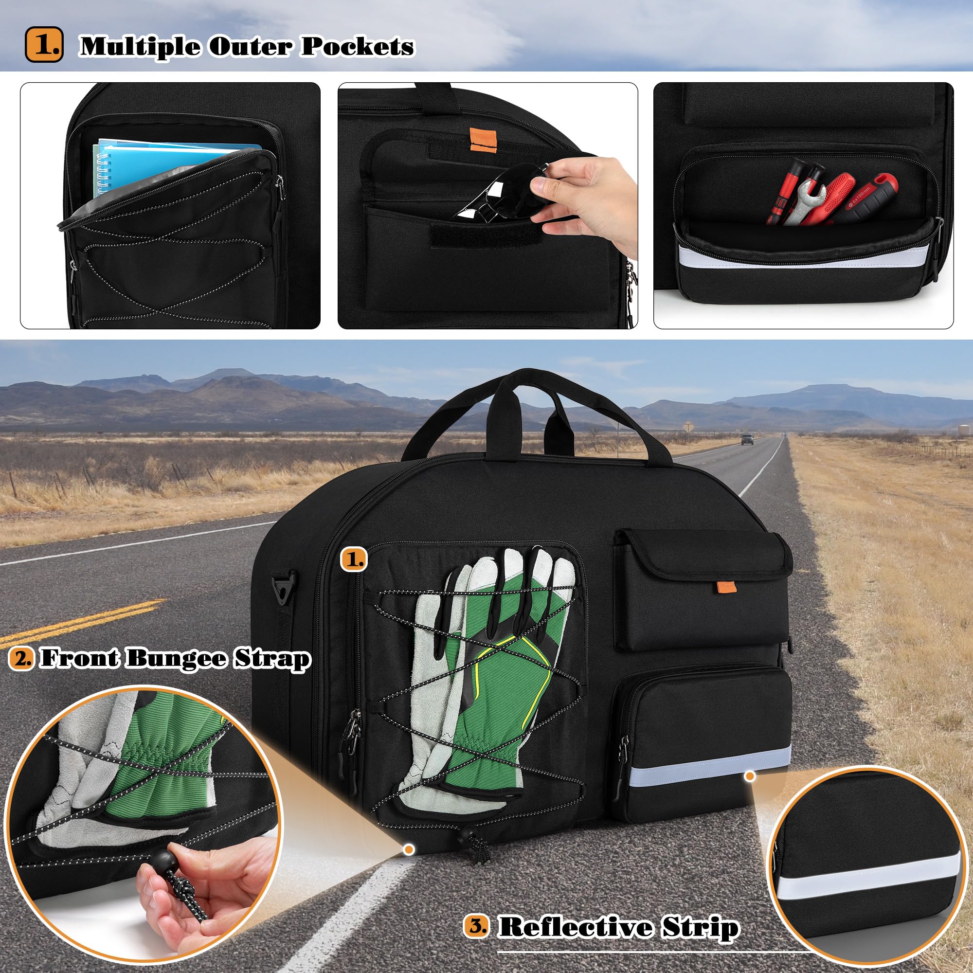HODRANT Motorcycle Tour Pack Organizer, Tour Pack Liner Bag Compatible with Harley Davidson Street Glide Electra Glide Road King