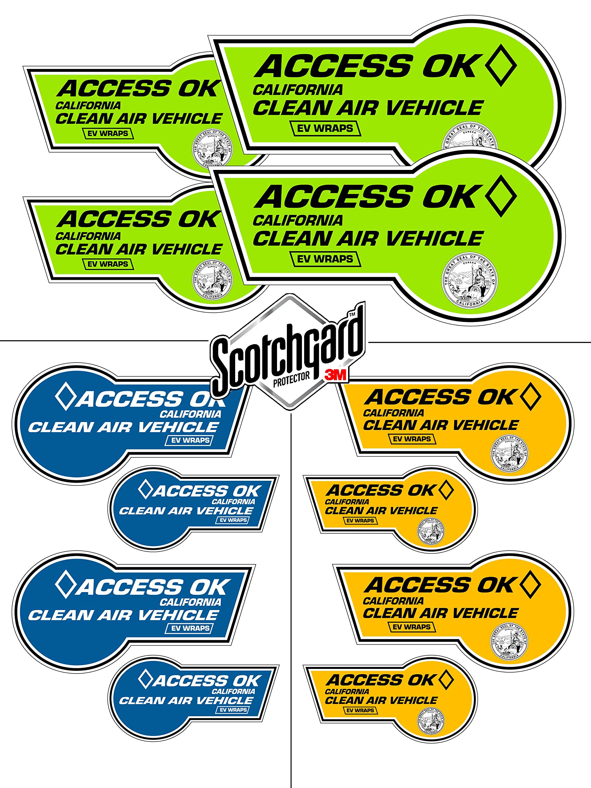 California Hov Stickers 3M Paint Protection Film - 2021 (For Blue Stickers)