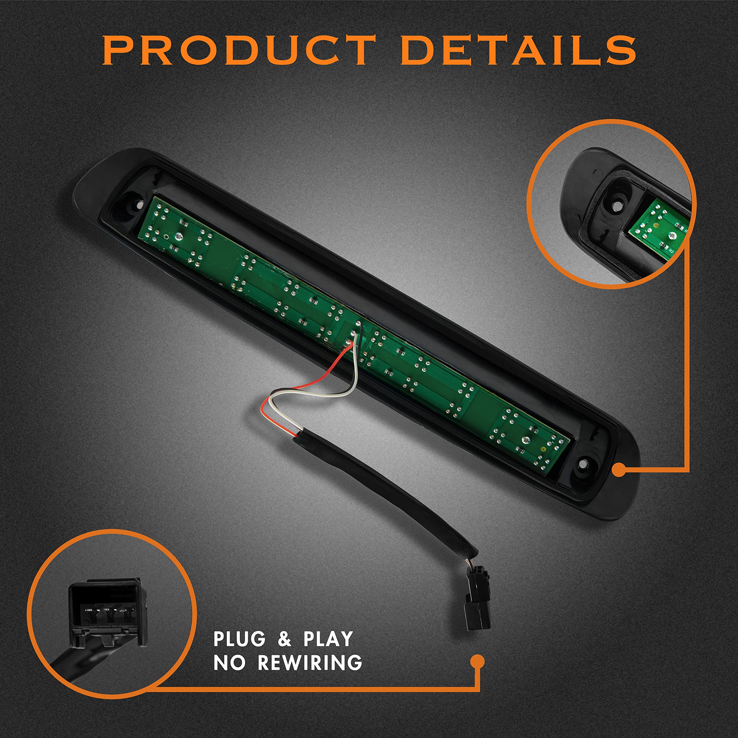 Cxdar Third 3Rd Brake Light, Led High Mount Stop Light For 2007-2013 Chevy Silverado/Gmc Sierra 1500 2500Hd 3500Hd, Rear Center