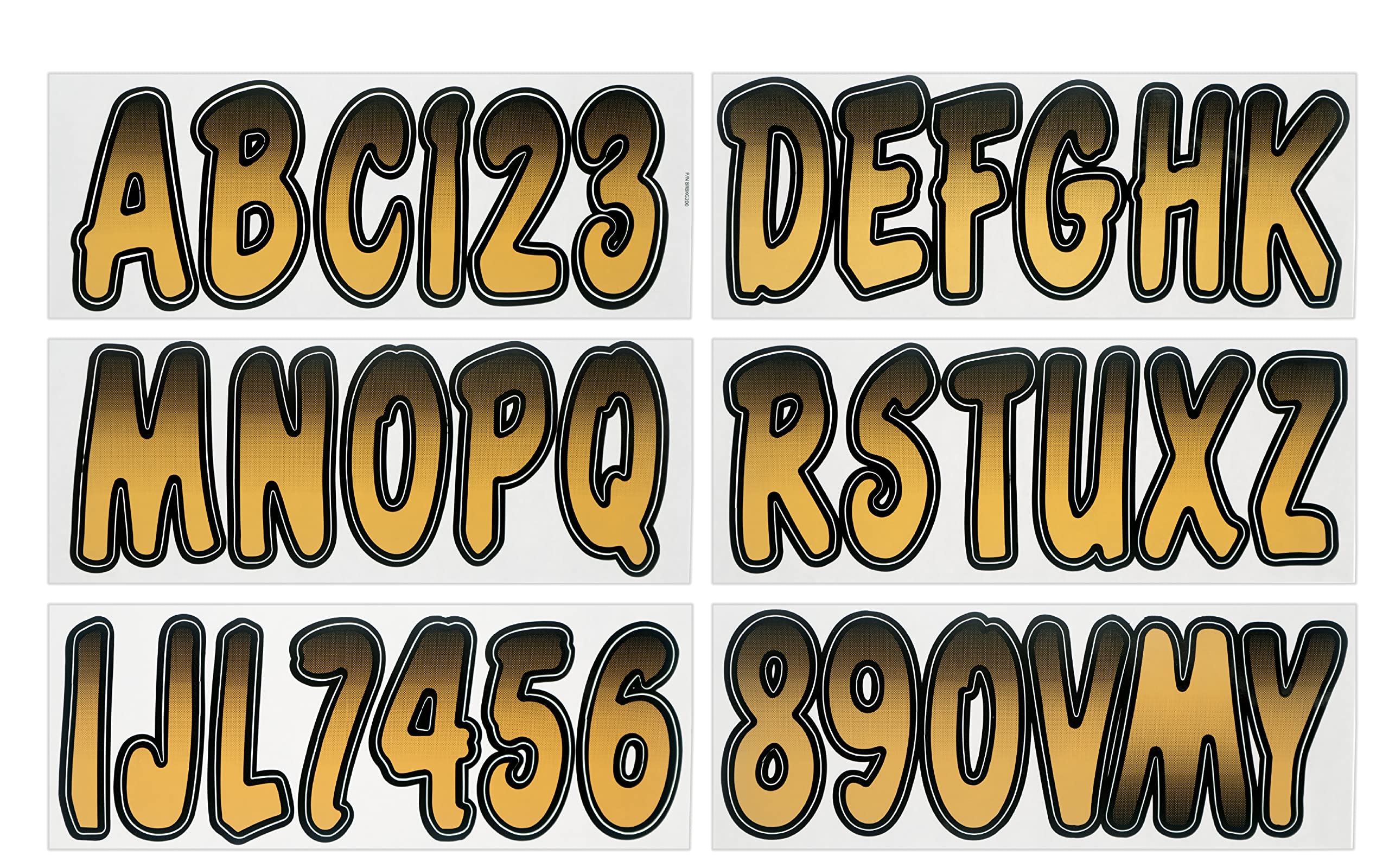 Hardline Products Series 200 Factory Matched 3-Inch Boat & Pwc Registration Number Kit, Brown/Black - Brbkg200
