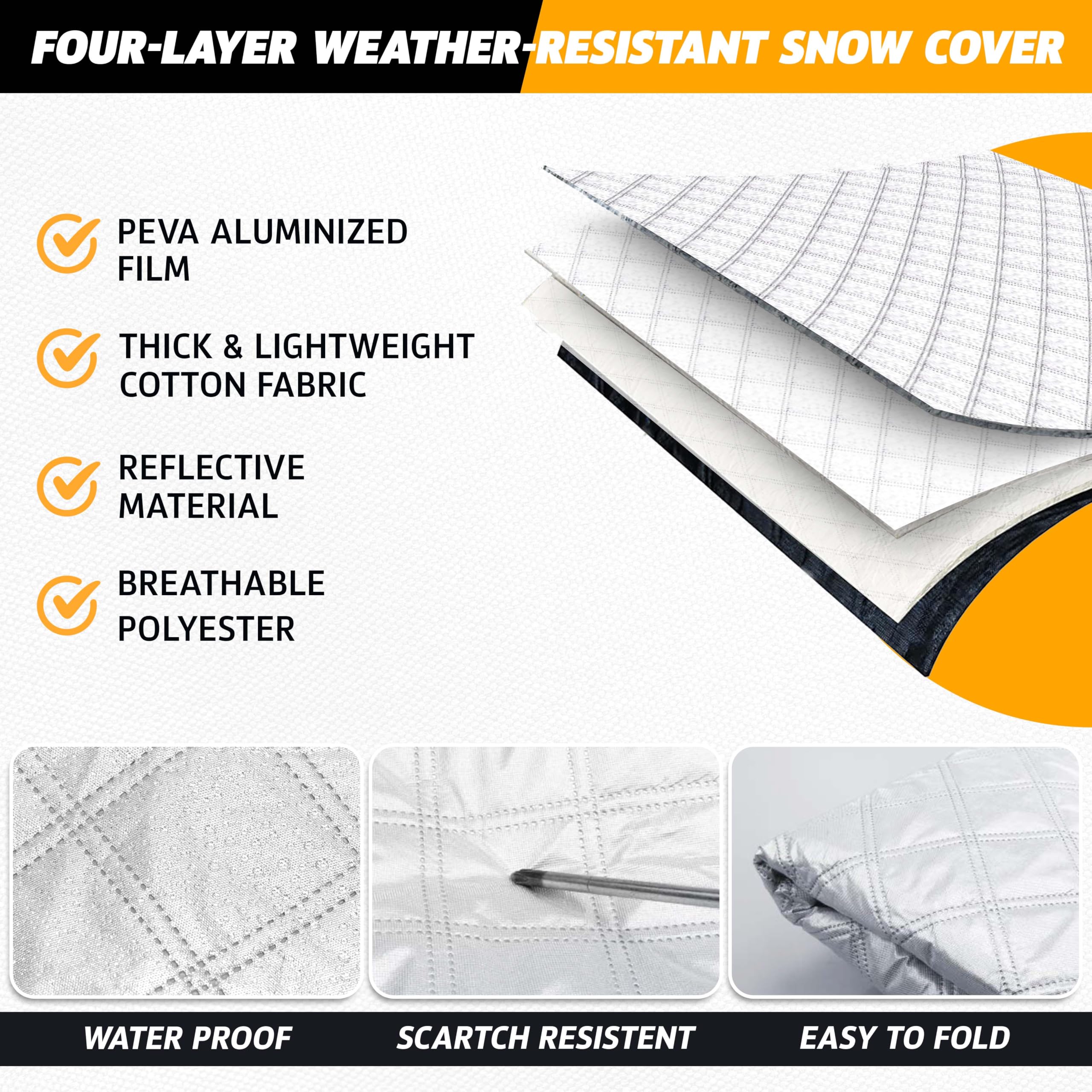Econour Rv Windshield Cover For Ice And Snow | Ford E450-Compatible With Class C Rv Ford (1997-2025) | Rv Snow Covers For Windsh