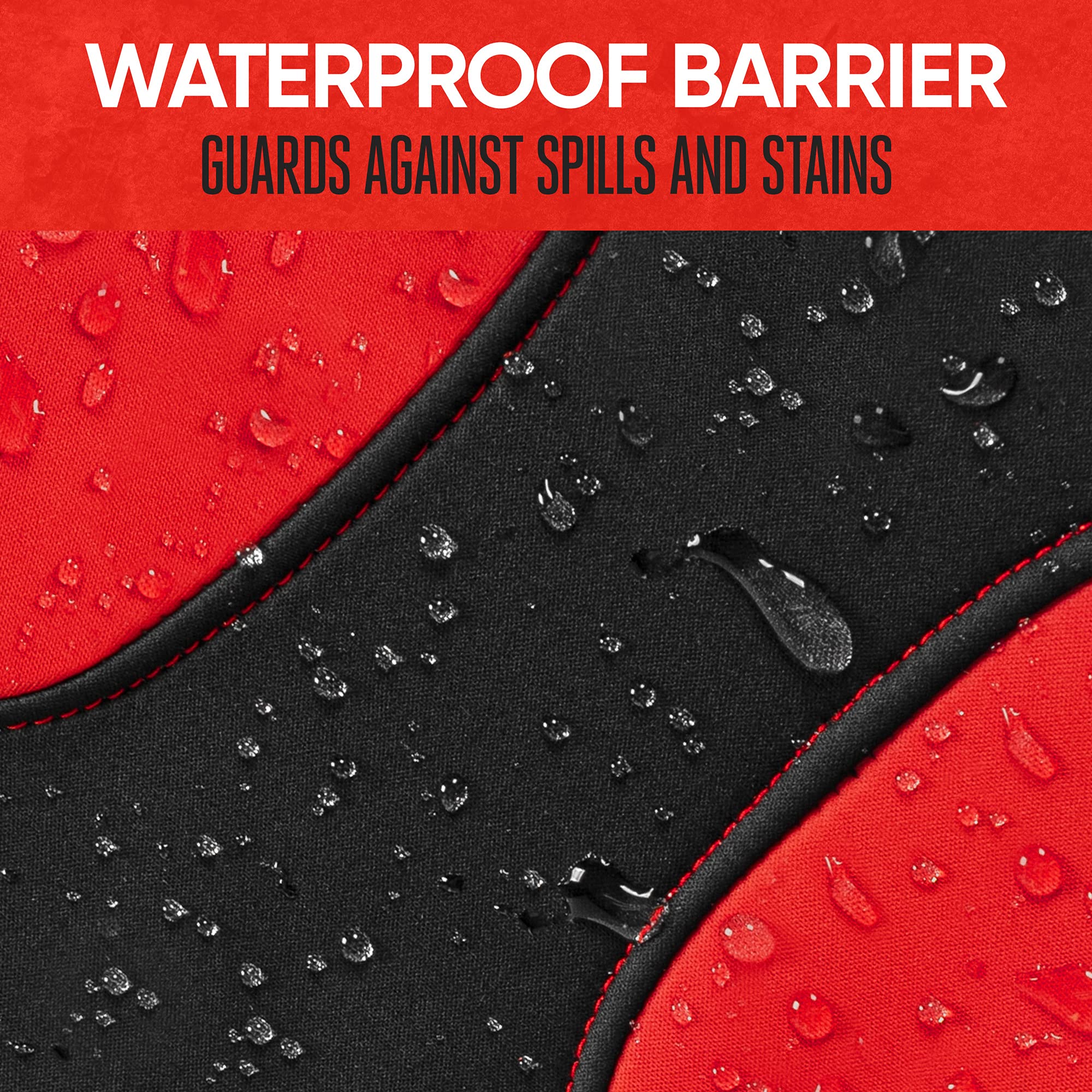 Motor Trend AquaShield Waterproof Front Seat Covers, Red Seat Covers for Cars – Padded Neoprene Front Car Seat Cover, SUV Seat Covers Protector - Car Interior Cover for Auto Truck & Van