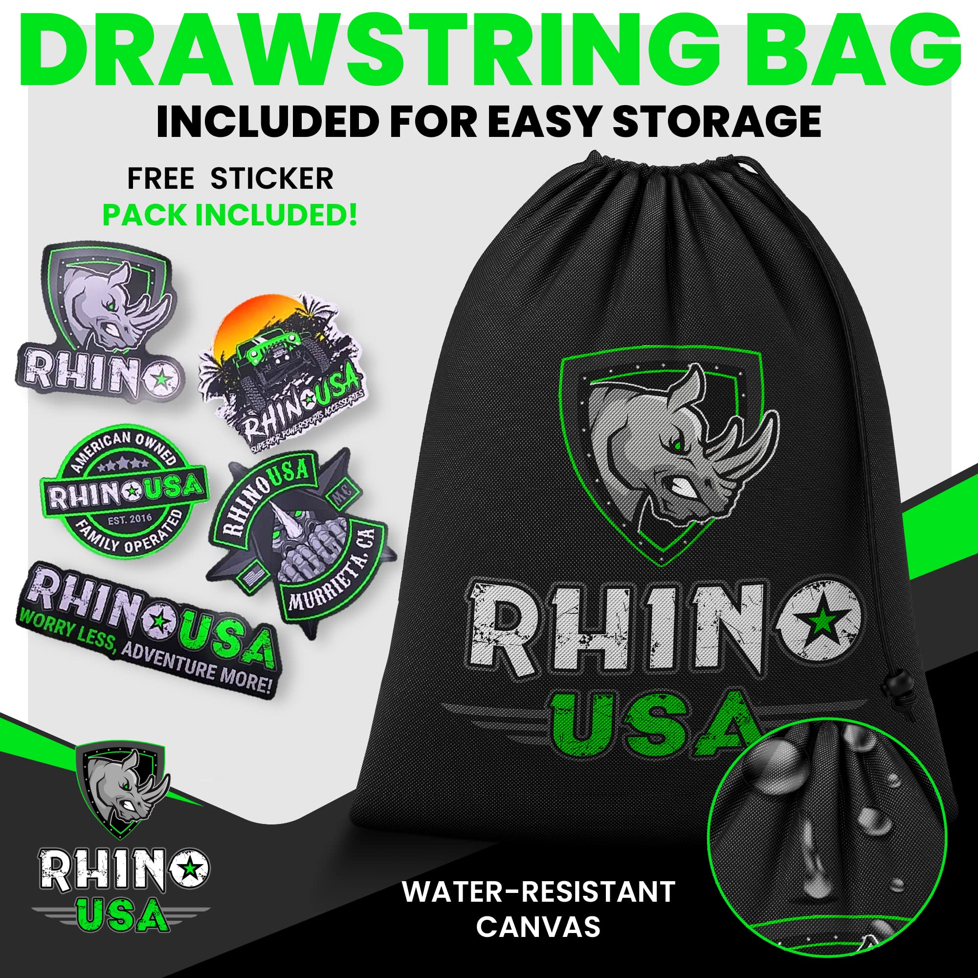 RHINO USA Ratchet Straps Tie Down Kit for ATV, 5,208 Break Strength - Includes (4) Heavy Duty Rachet Tiedowns with Padded Handles & Coated Chromoly S Hooks + (4) Soft Loop Tie-Downs,Black