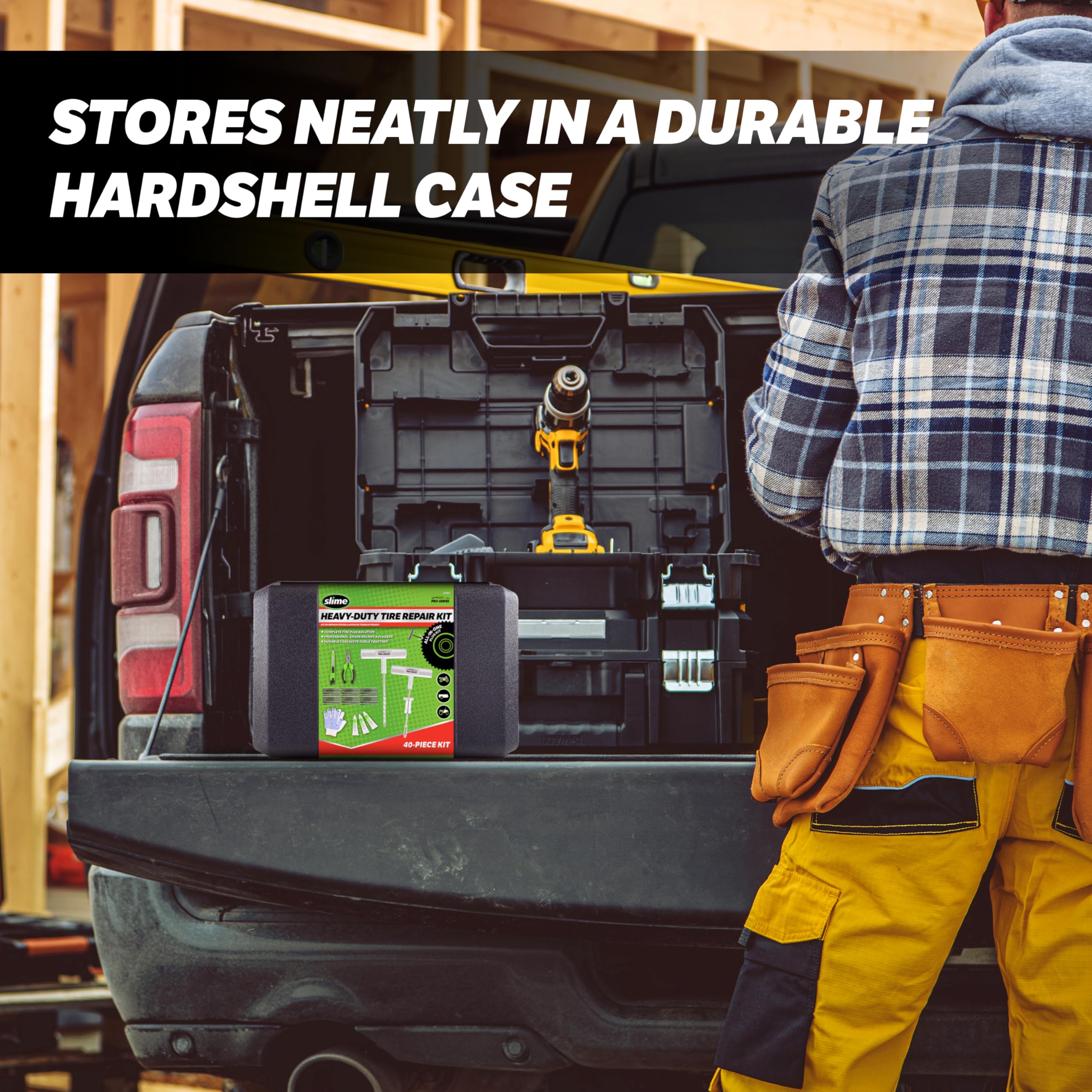 Slime 20503 Flat Tire Repair Reamer Plugger Kit, Heavy Duty, Universal, Complete 40 Piece Plug Kit