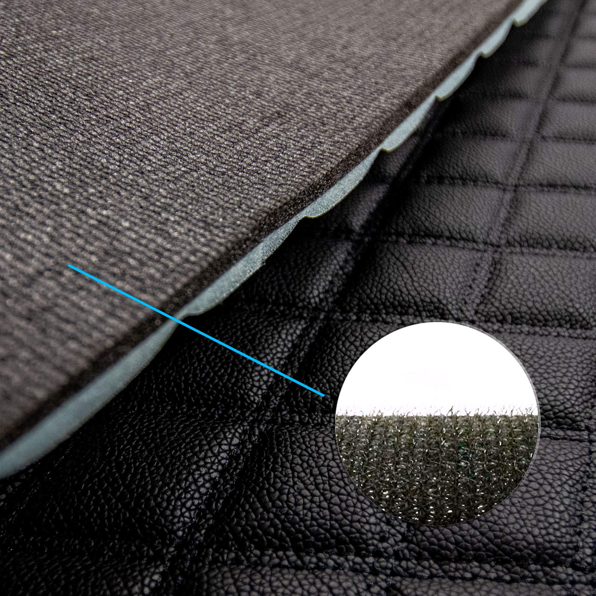 Fh Group F16501Gray-32 Deluxe Heavy Duty Faux Leather Diamond Pattern Multi-Purpose Gray Automotive Cargo Liner Fits Most Cars,