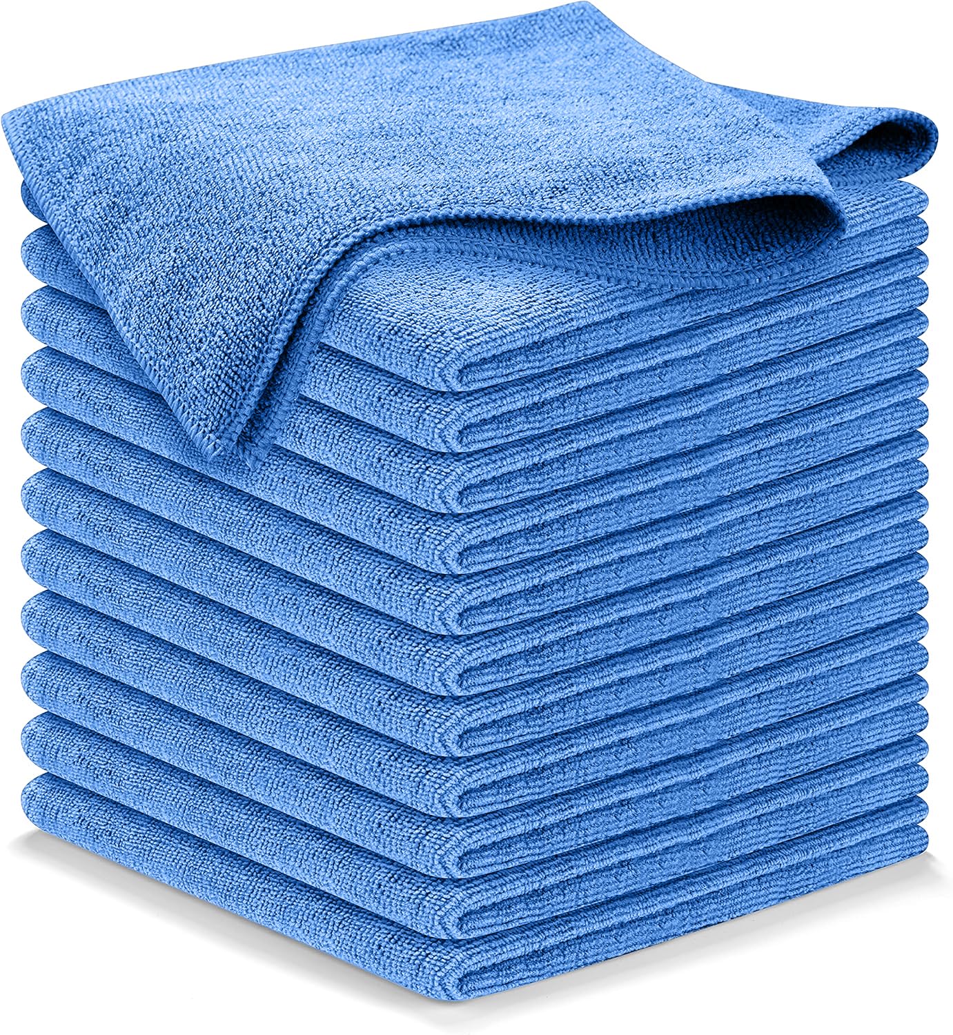 USANOOKS Microfiber Cleaning Cloth - 12Pcs 12.5x12.5 inch High Performance - 1200 Washes, Ultra Absorbent Weave Trap Grime & Liq
