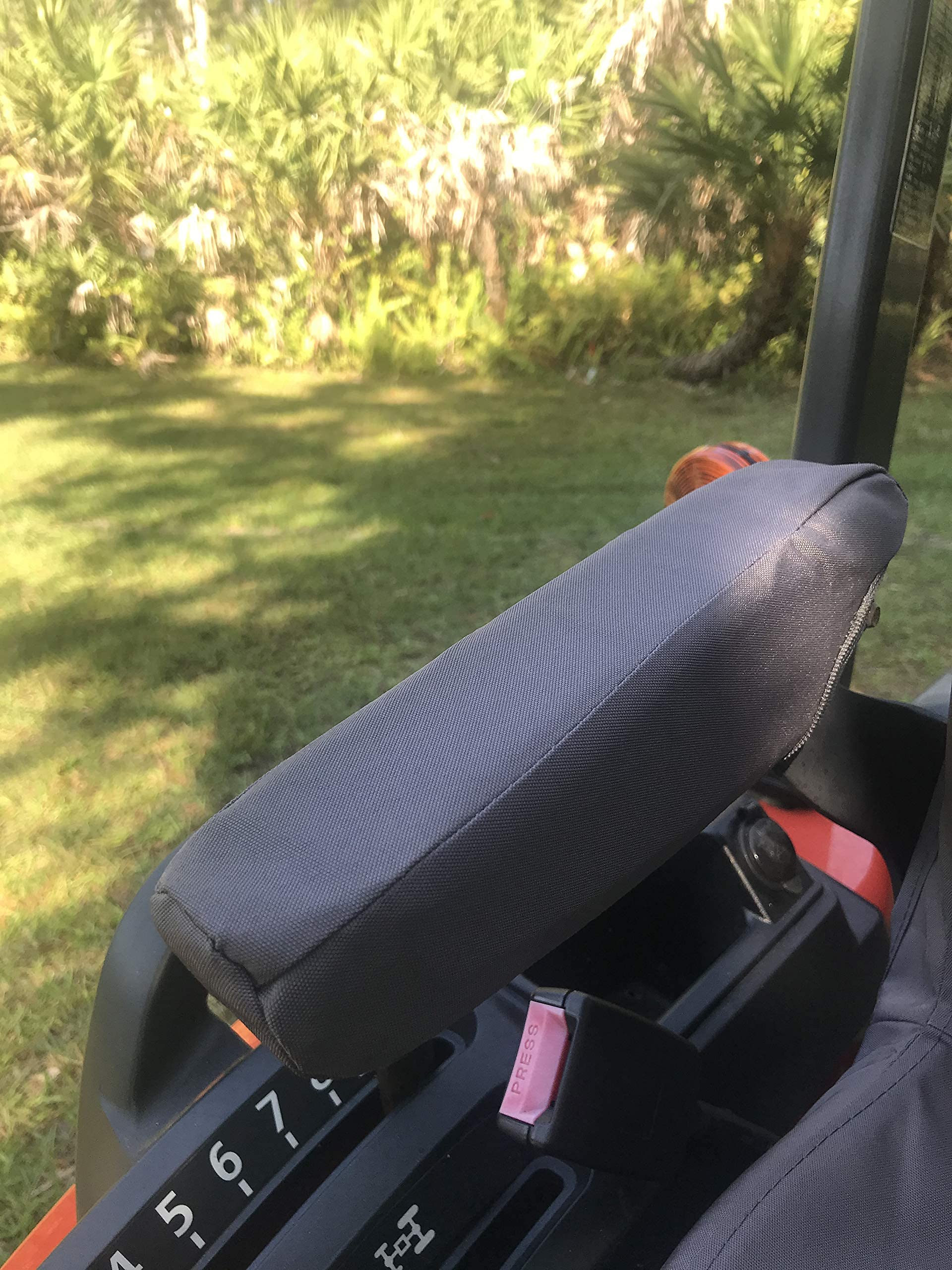 Durafit Seat Covers, Custom Fit Kubota Seat Covers for Tractor B2301 B2601 (KU25 C8 Gray) Zero Turn Z223 with armrests.