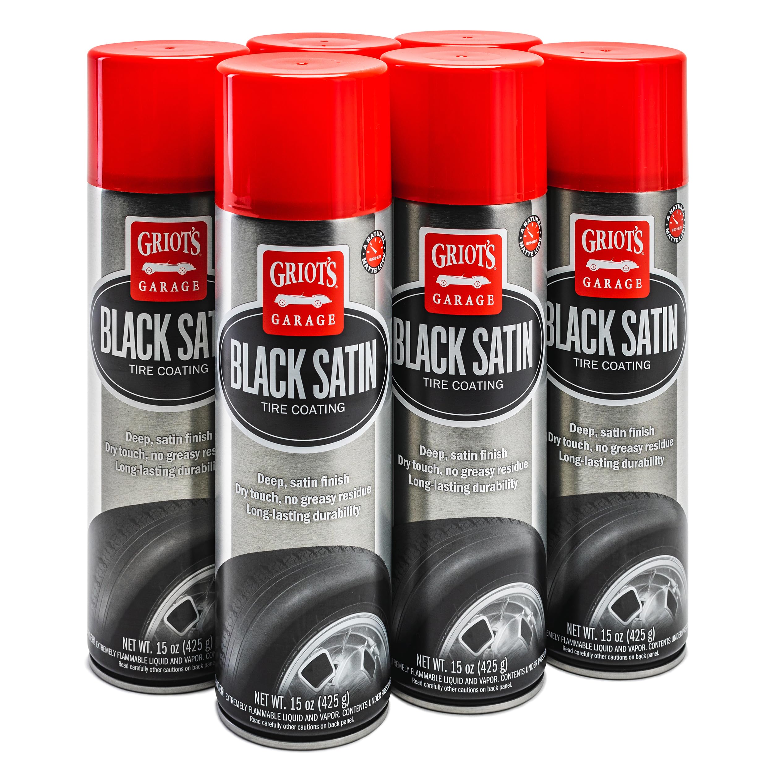 Griot'S Garage Black Satin Tire Coating, Provides A Low-Gloss, Satin Finish, Non-Greasy, Long-Lasting, Quick-Drying, Easy-To- Us