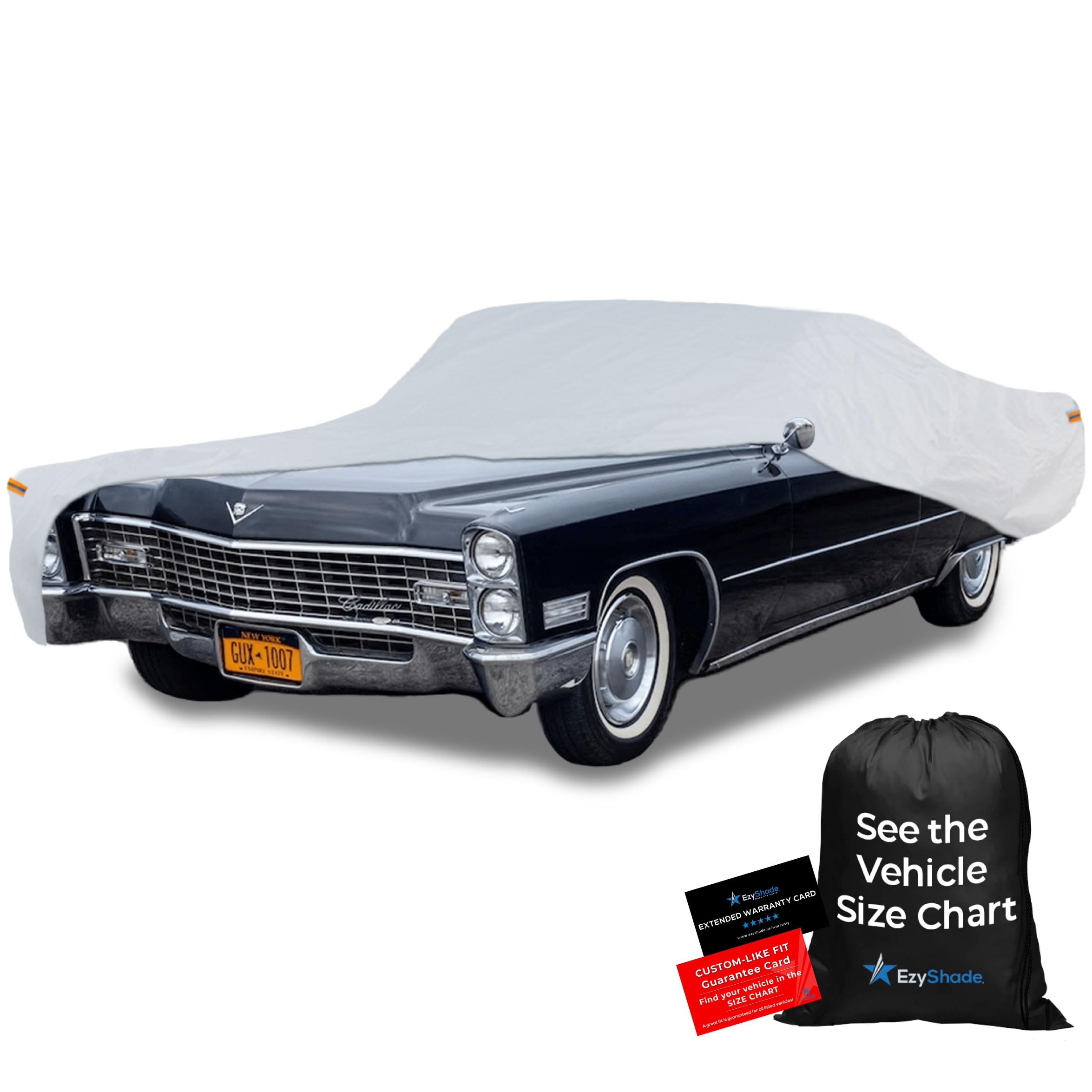 Ezyshade 10-Layer Waterproof Sports Car Cover. See Vehicle Size-Chart For Accurate Fit. All Weather Outdoor Covers. Thunderbird Impala Grand Fury Classic Cars. Sun Snow Rain. Size C7 (See Size Chart)