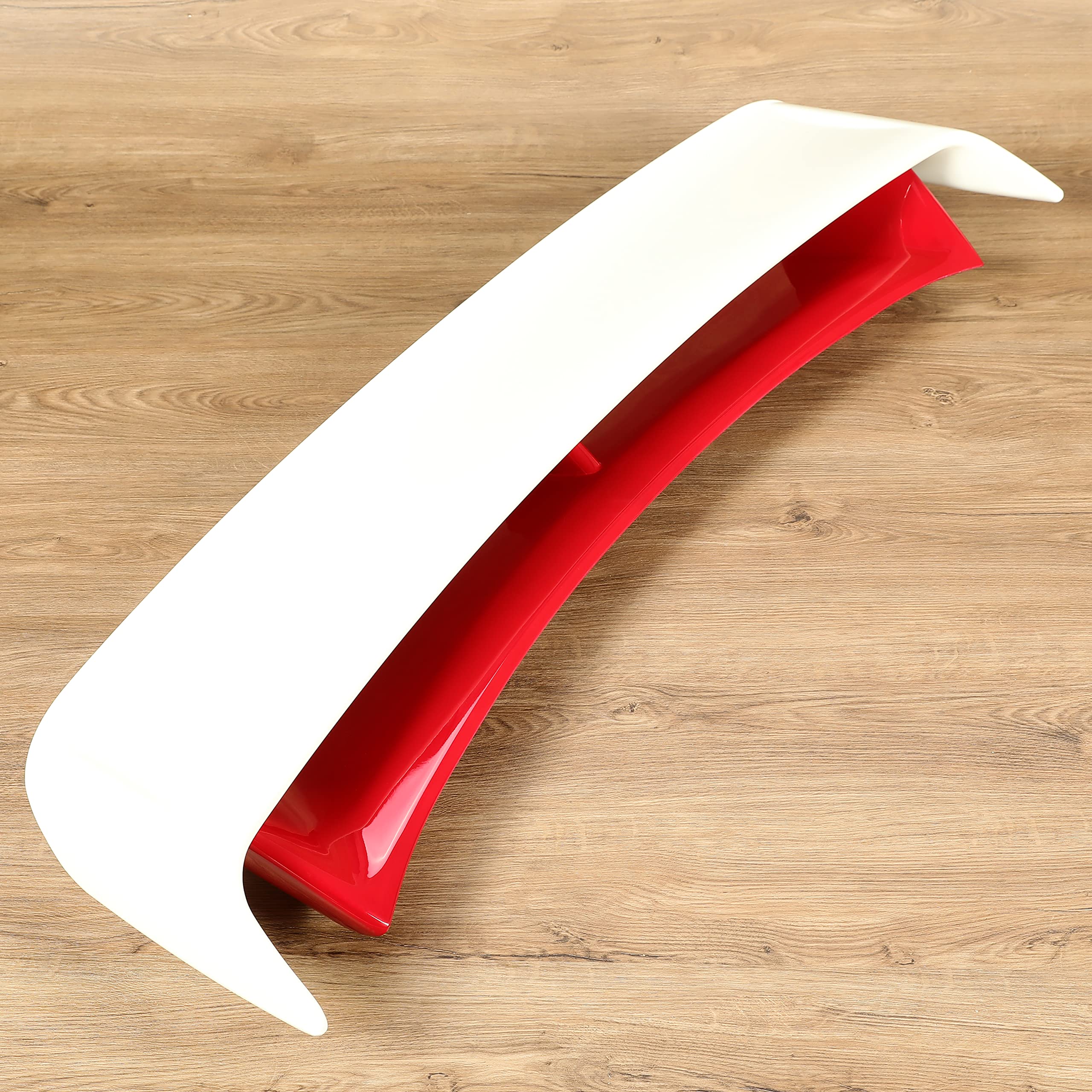 Hecasa Rear Trunk Spoiler Compatible With 2009-2021 Nissan 370Z Coupe Trunk Spoiler Wing Red & White Plastic