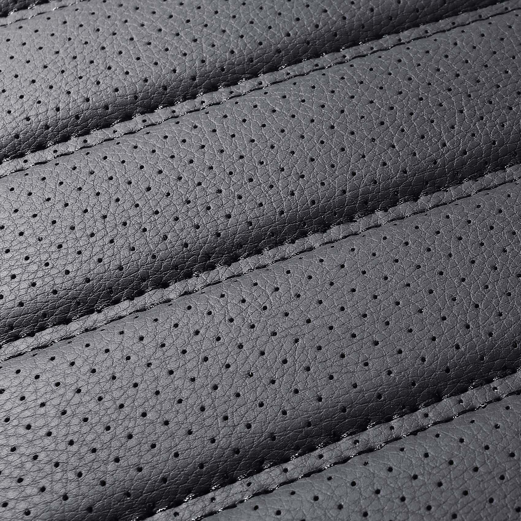 Omoka Auto Car Seat Covers With Waterproof Leather,Vehicle Cushion Cover For Cars Suv Sedan Pick-Up Truck Universal Fit Set For Most Cars (Black, 2 Pcs Front Seat)