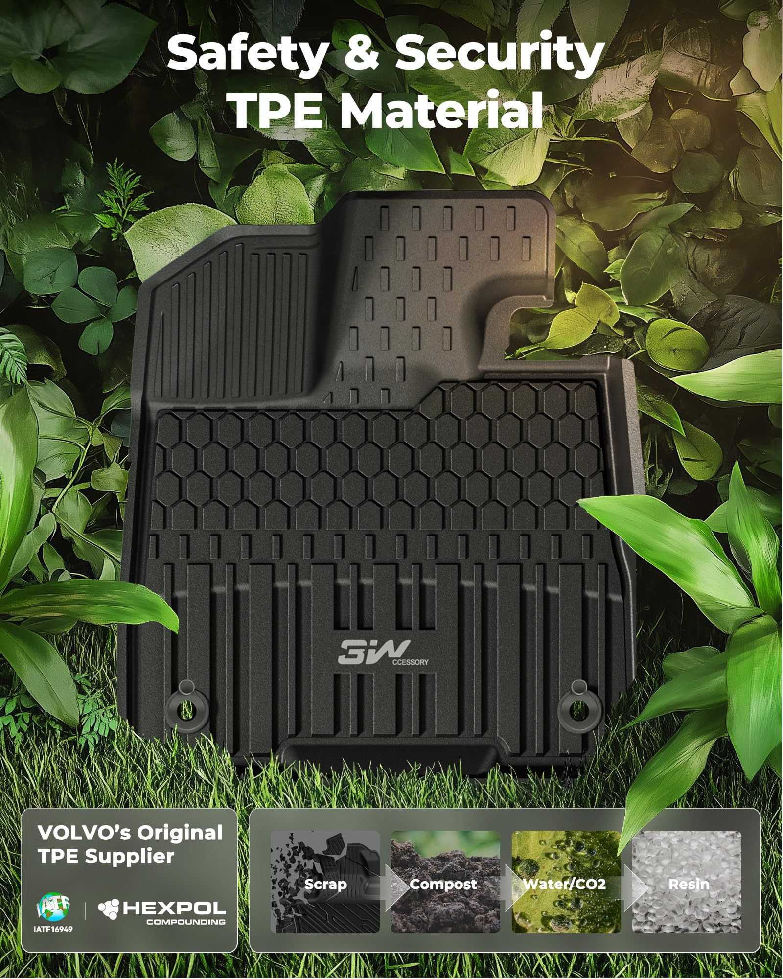 3W Floor Mats Fit Toyota Sienna 2021-2025 (Only For 7 Seat & Not Fit 2025 Platinum Edition), Tpe All Weather Custom Fit Floor Li