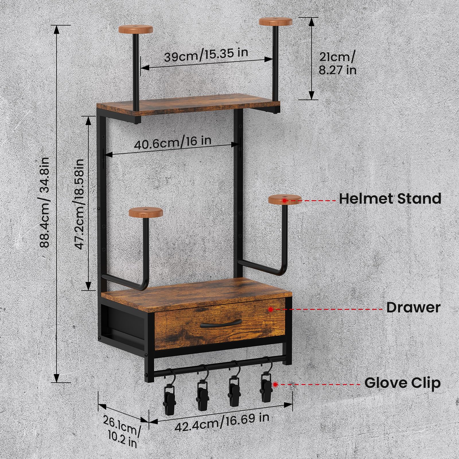 Nanagiftree Helmet Rack Wall Mount, Motorcycle Helmet Holder Plate Display Organizer With Accessories Hanger For Football (4 Pac