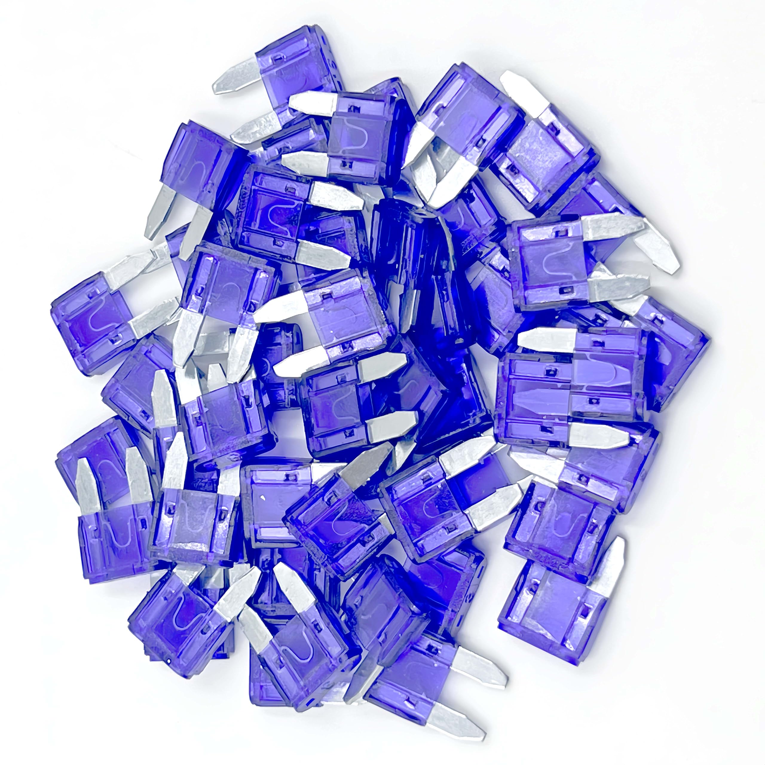 Xjlsgxusg 50Pcs 3Amp Mini Car Fuses, Blade Fuse Assortment Kit For Car, Marine, Truck, Rv Fuse Replacement