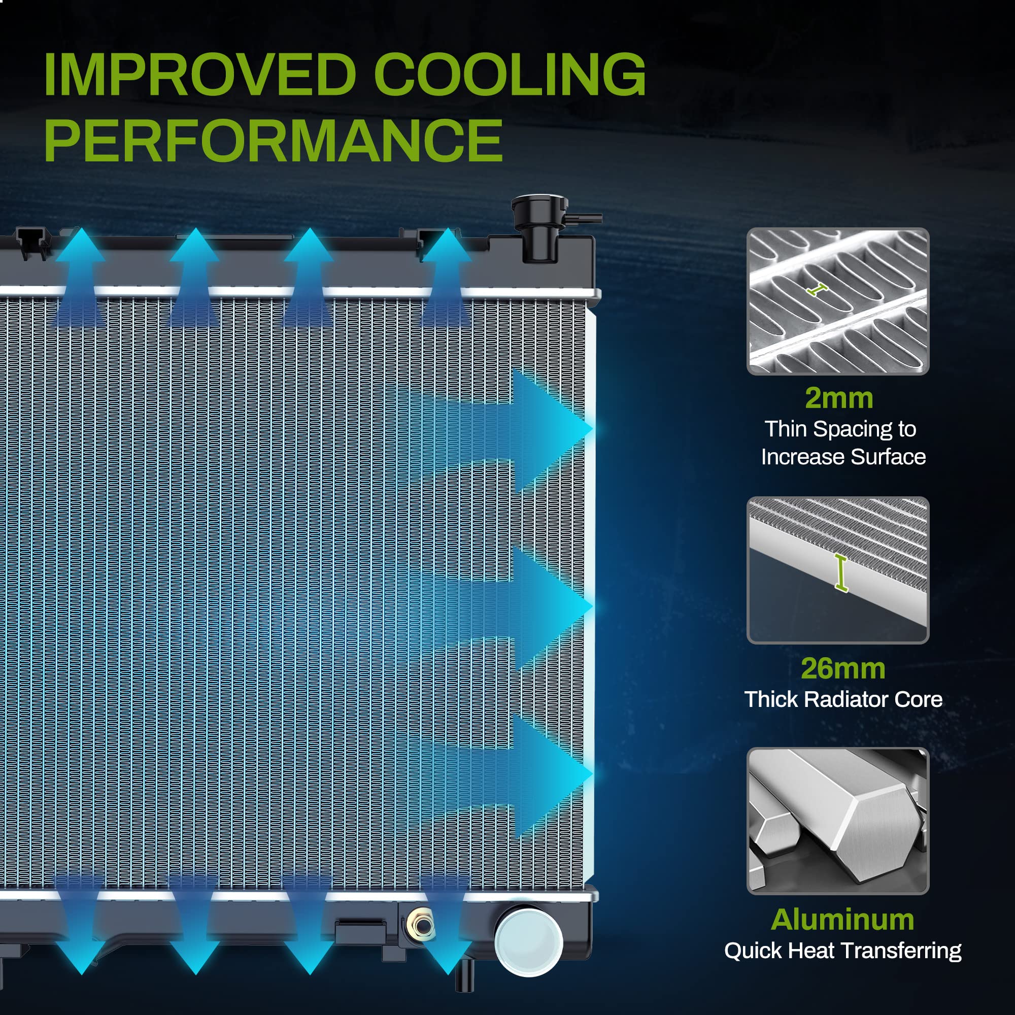 Autosaver88 Radiator Compatible With Dodge Dakota Mitsubishi Raider Ram Dakota 3.7 V6 4.7 V8 Atrd1057