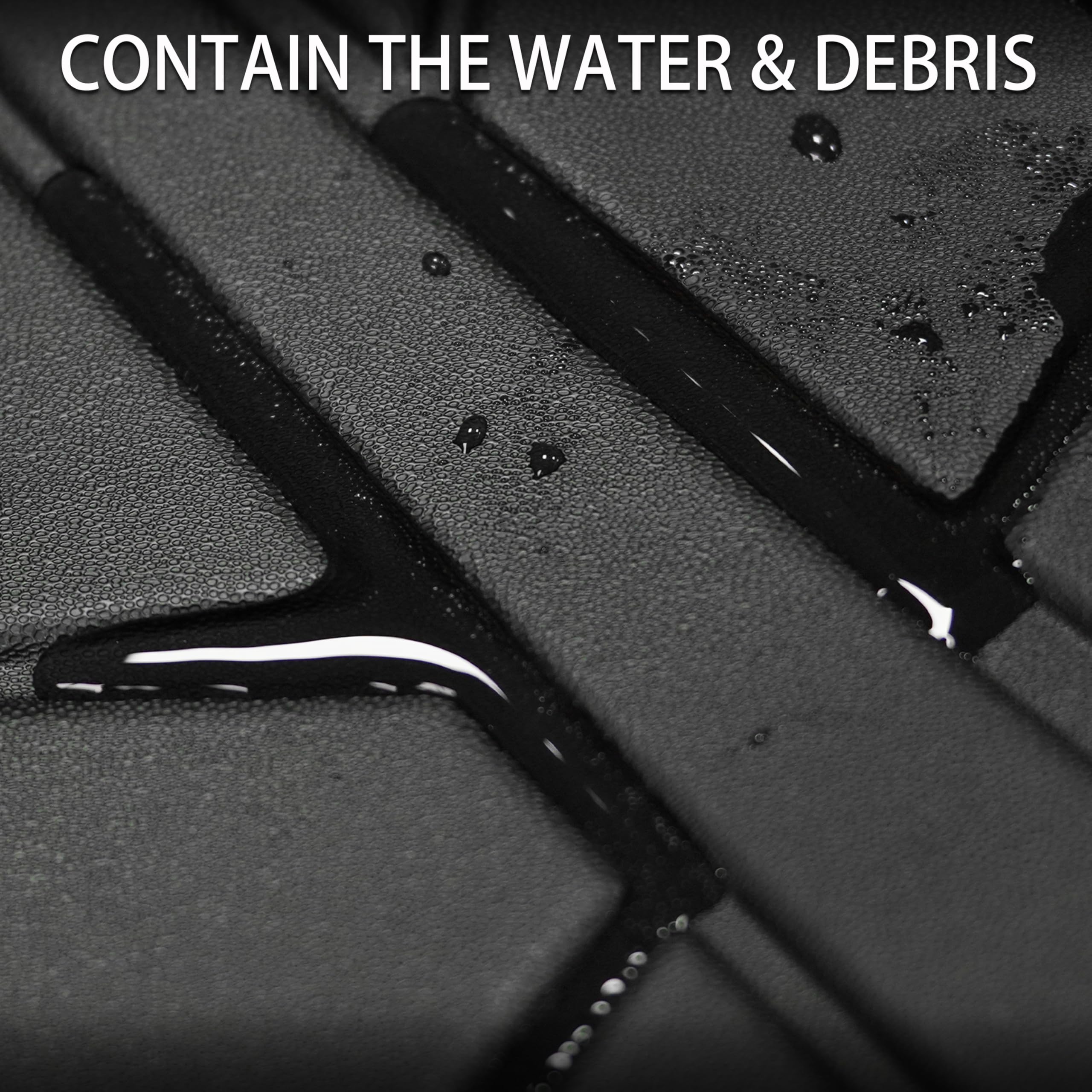 Karpal Floor Mats Fit Ford F-150 Supercrew/Supercab 2015-2024 (Includes 22-24 Lightning Model), Custom Fit All Weather Tpe Ford