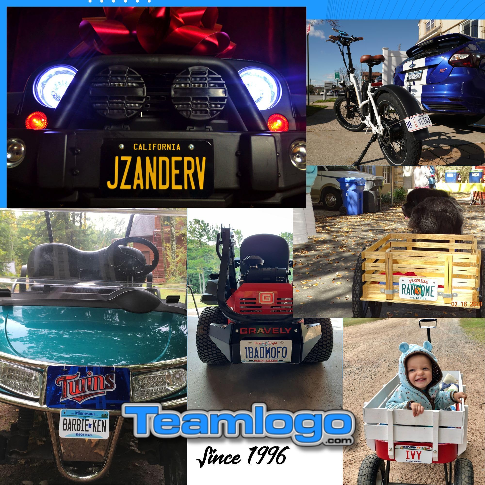 Teamlogo Personalized Arizona License Plate - Sizes For Kid 'S Bikes, Cars, Trucks, Cart, Key Rings Version 1 (3 X 6 Aluminum Li