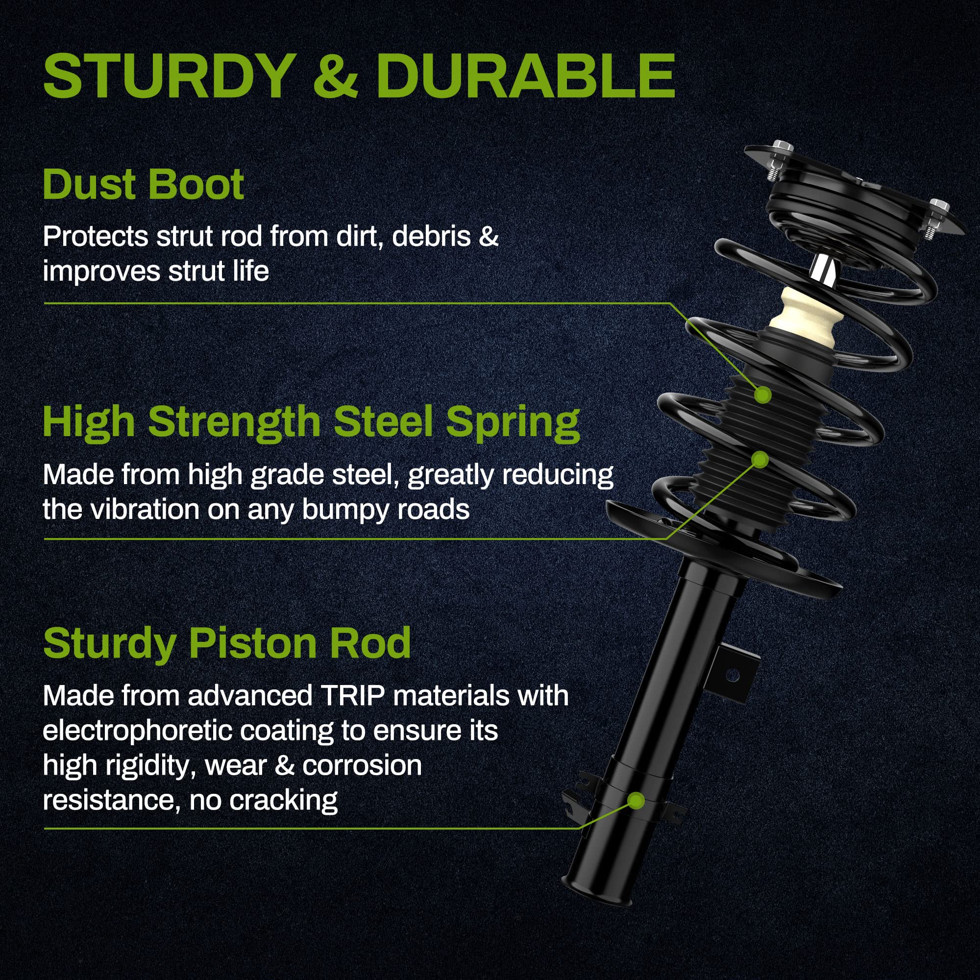 Autosaver88 Front Complete Struts & Rear Shock Absorbers Compatible With 2007-2012 Exc. Hybrid 2013 Altima S 2.5L Coupe