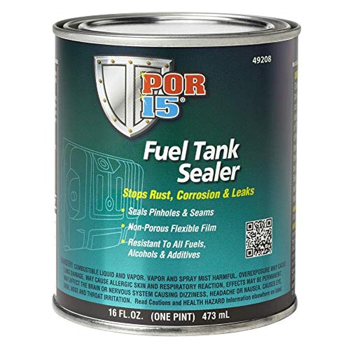 Por-15 Fuel Tank Sealer, Stops Rust, Corrosion And Leaks, Seals Pinholes And Seams, Non-Porous, Flexible Film, 16 Ounces