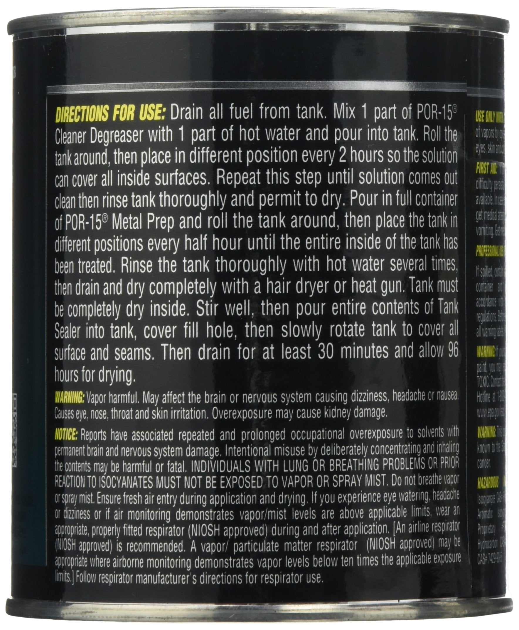 Por-15 Fuel Tank Sealer, Stops Rust, Corrosion And Leaks, Seals Pinholes And Seams, Non-Porous, Flexible Film, 16 Ounces