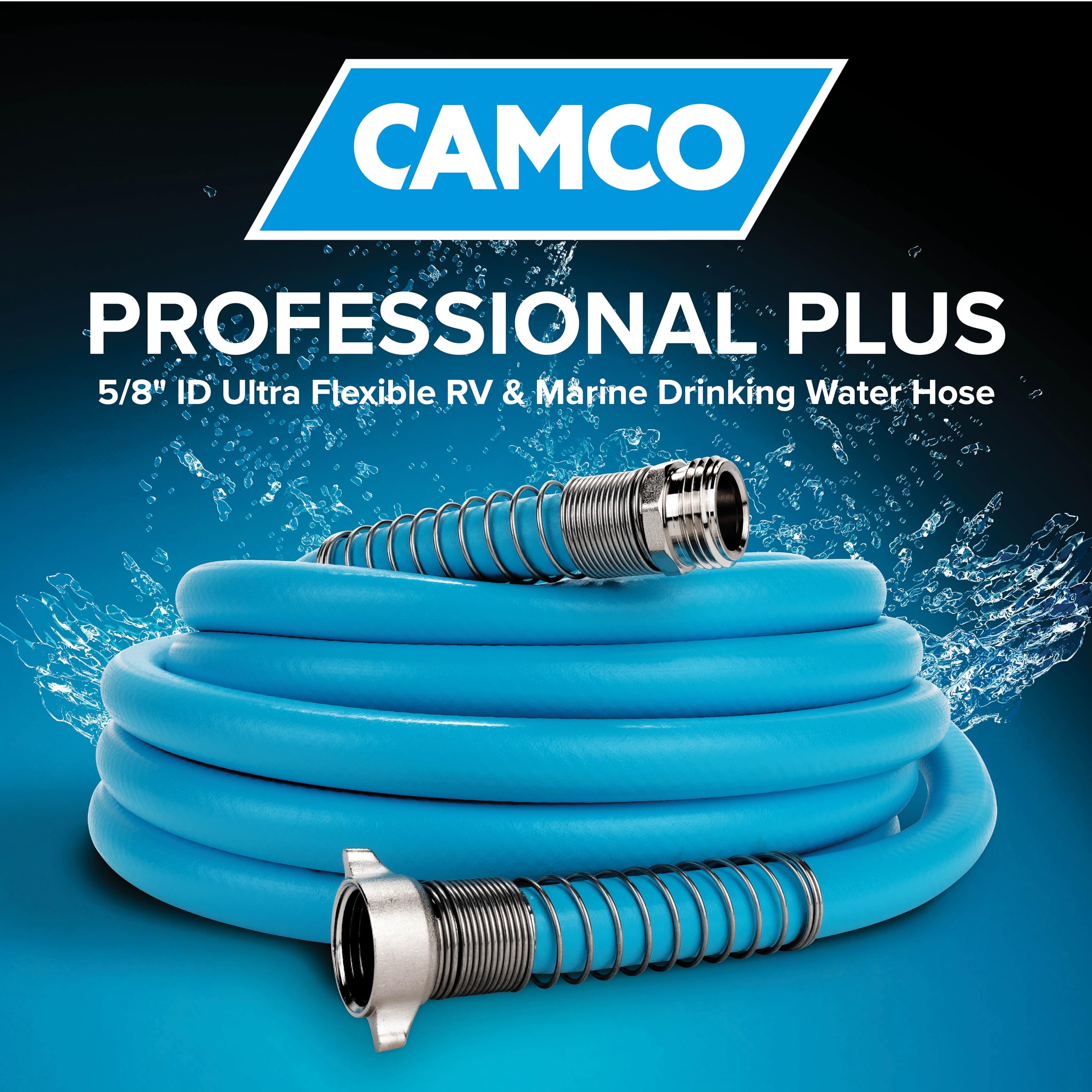 Camco Evoflex 25-Ft Water Hose - Rv Drinking Water Hose Contains No Lead, No Bpa & No Phthalate - Flexible Design W/Stainless St