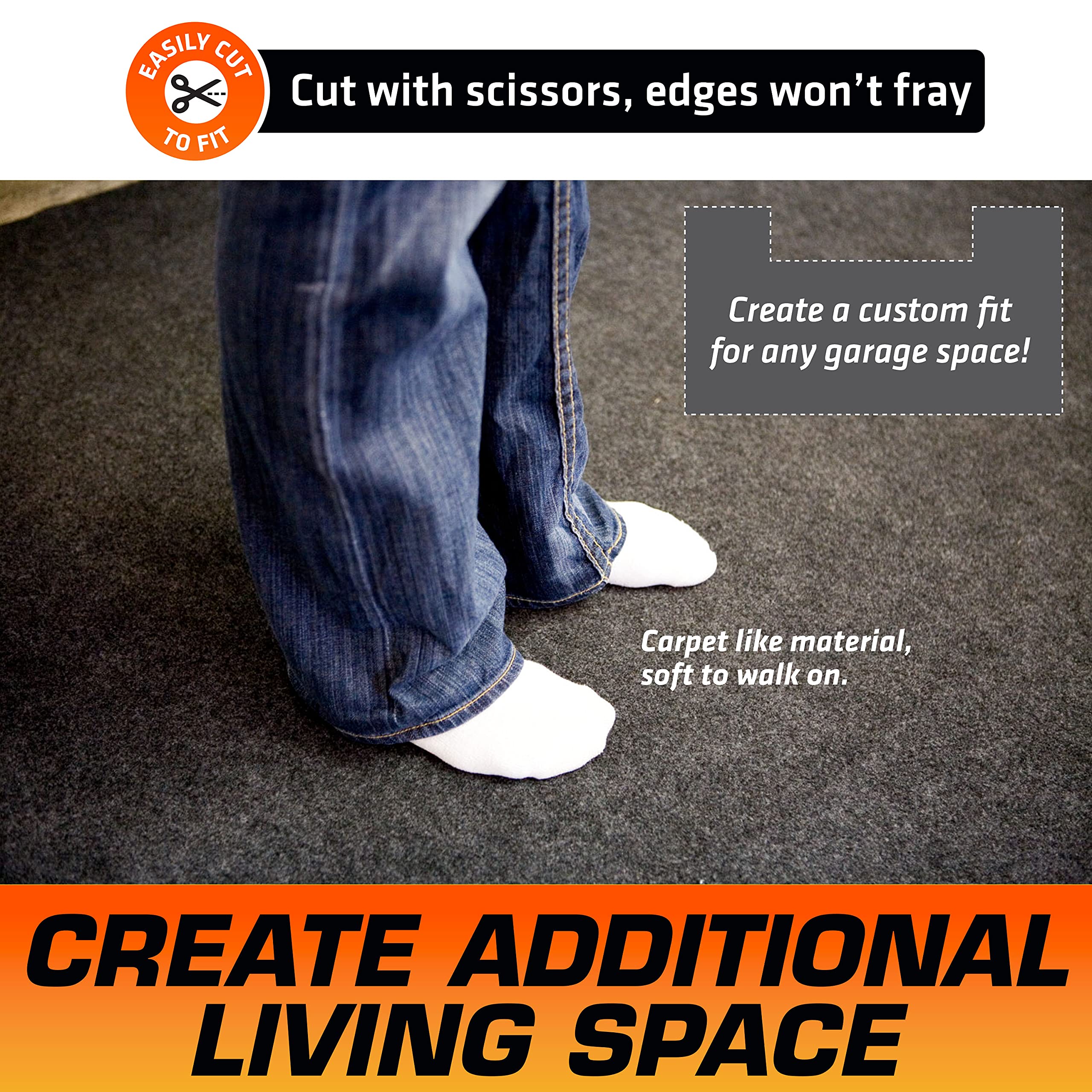 Armor All Premium Original Garage Floor Mat, (20' x 7'4''), Protects Surfaces, Transforms Garage, Absorbent/Waterproof/Durable (