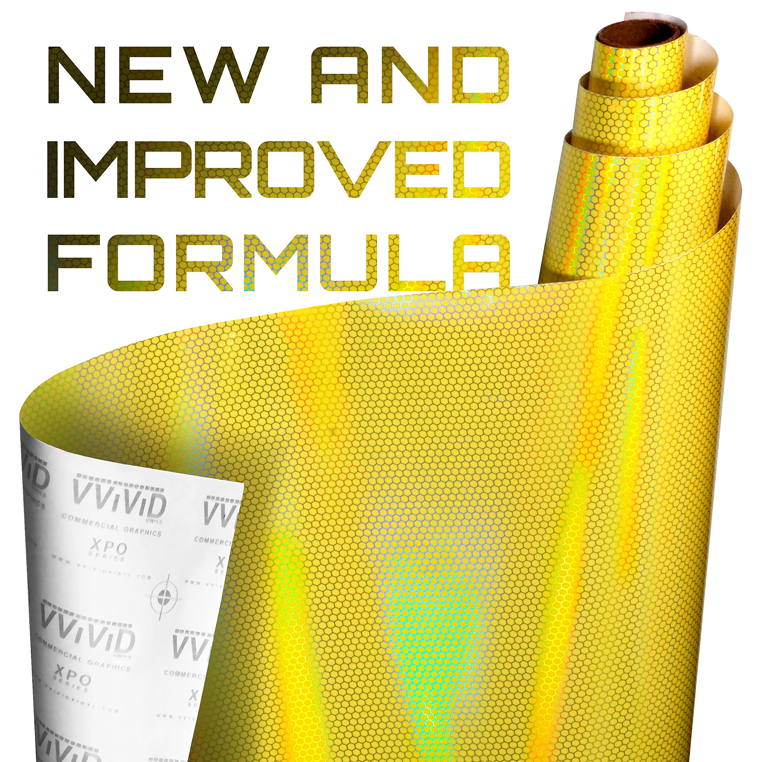 Vvivid Bio Hex+ Air-Tint Headlight Vinyl Roll (17.9'' X 60'', Micro Yellow)