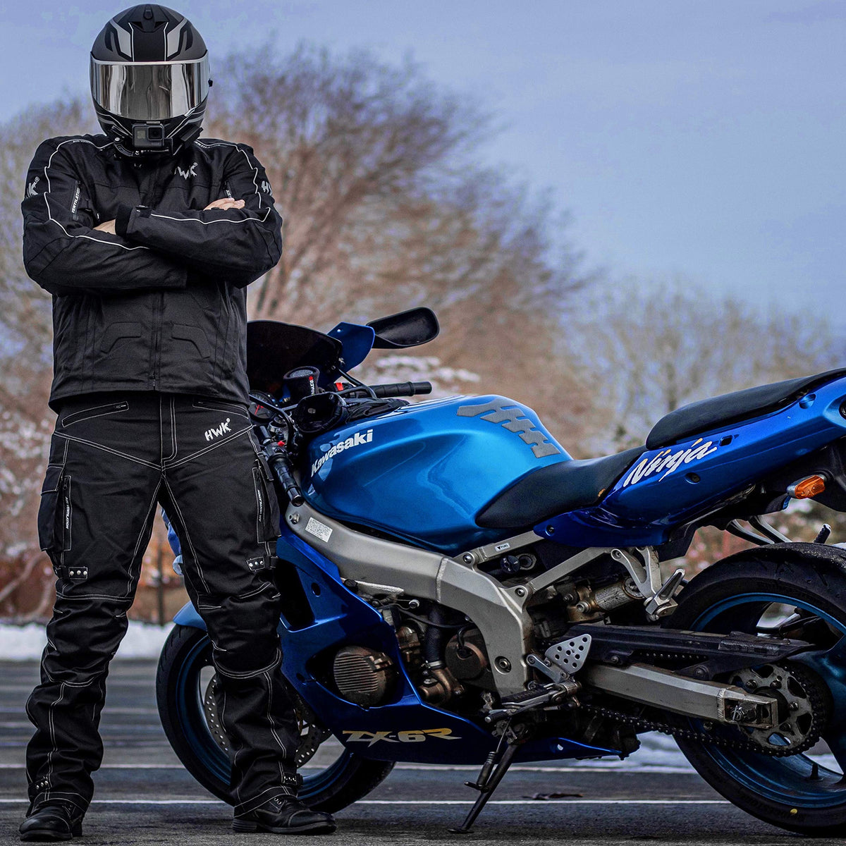 Hwk Spyder Motorcycle Jacket For Men With Weather Resistant