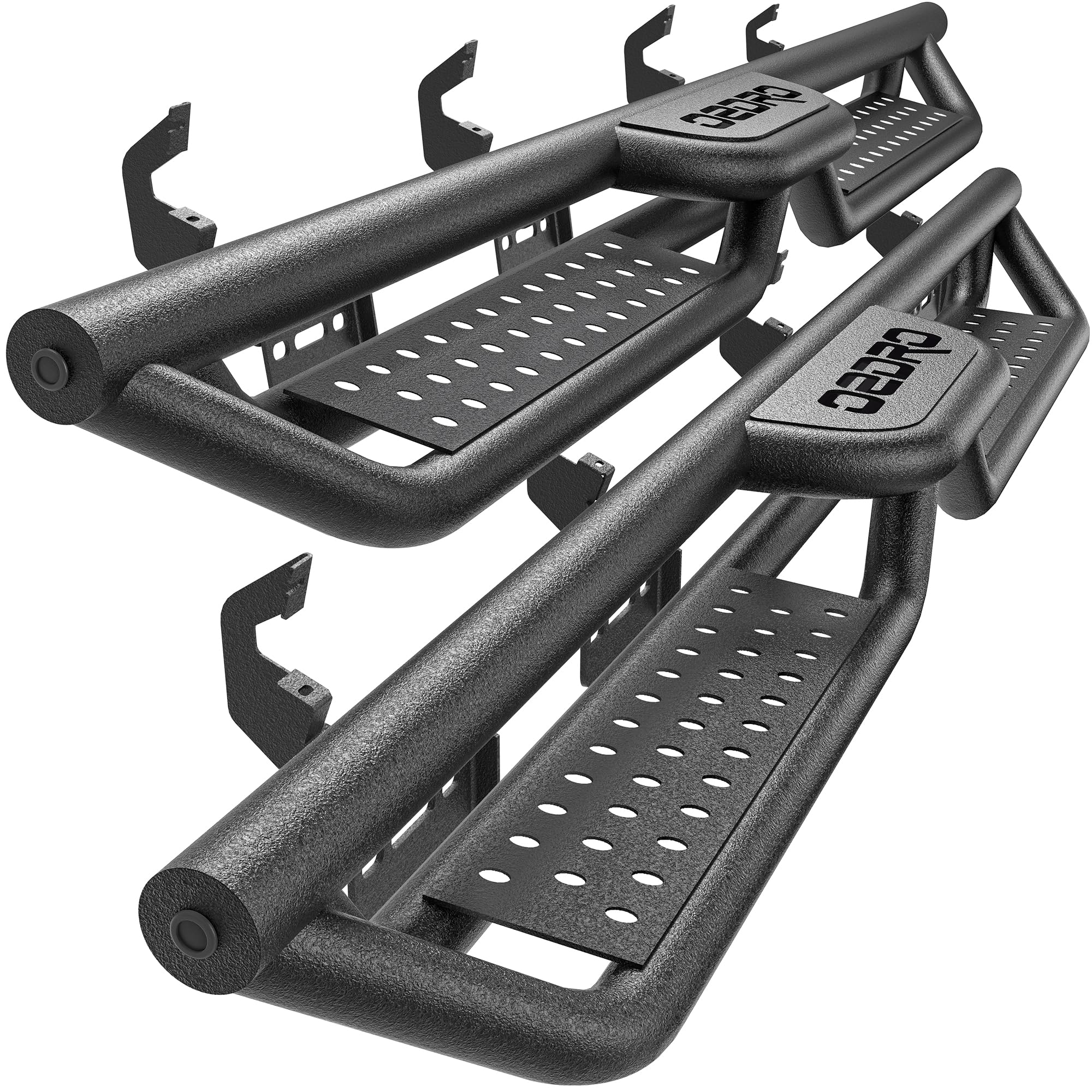 Running Boards Compatible with Chevy Silverado GMC Sierra Crew Cab 2019-2026 1500, 2020-2026 2500HD 3500HD, Two-Stair Side Steps