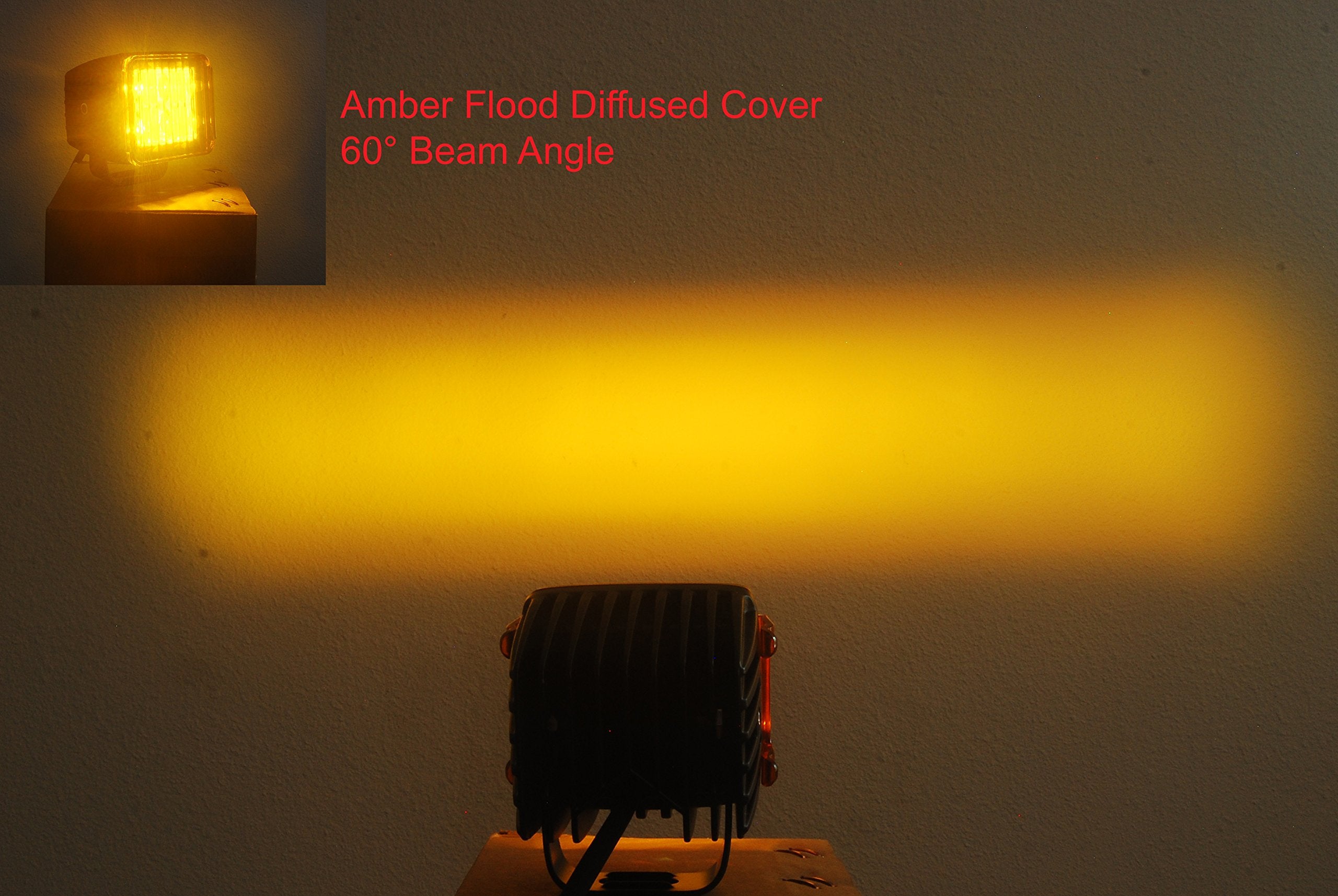 Oz-Usa 3'' Amber Diffused Flood Lens Cover For Pod Cube Lights Fog Dust Off Road Motorcycle Truck 4X4 Suv Atv (1 Pair)