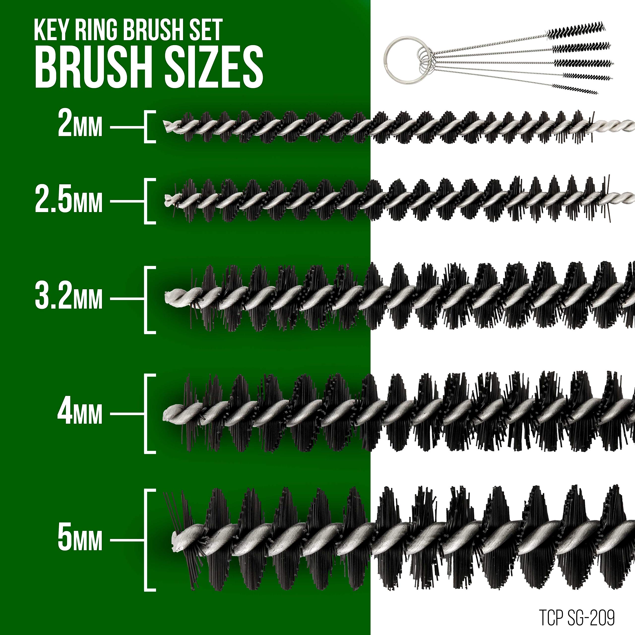 Tcp Global Carburetor, Airbrush, Spray Gun 25 Piece Needle And Brush Cleaning Tool Set Kit - 18 Wire Needles, 5 Brushes, 1 Sharp Pick - Carb Cabon Jet Cleaner, Remove Nozzle Paint, Dirt, Tattoo Tube