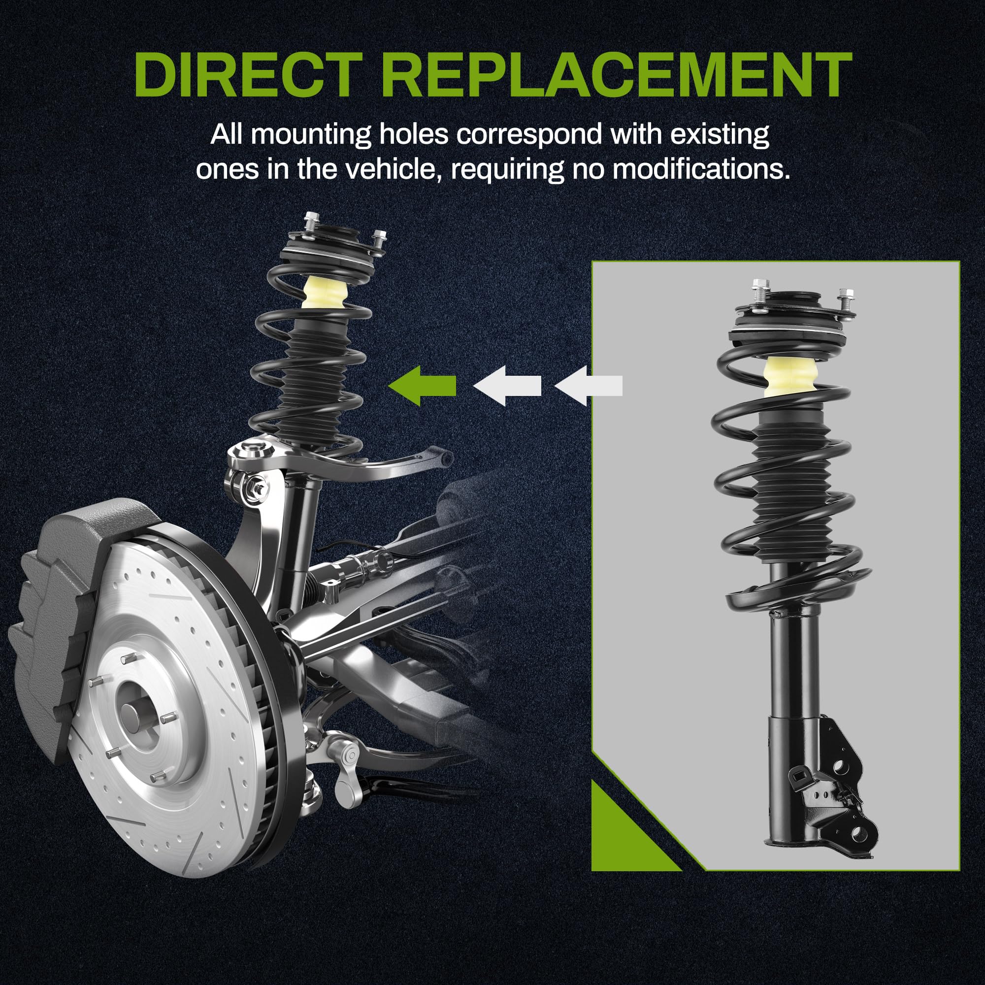 Autosaver88 Front & Rear Pair Complete Quick Struts Shocks Compatible With 2006-2010 Acura Csx, 2006-2011 Civic
