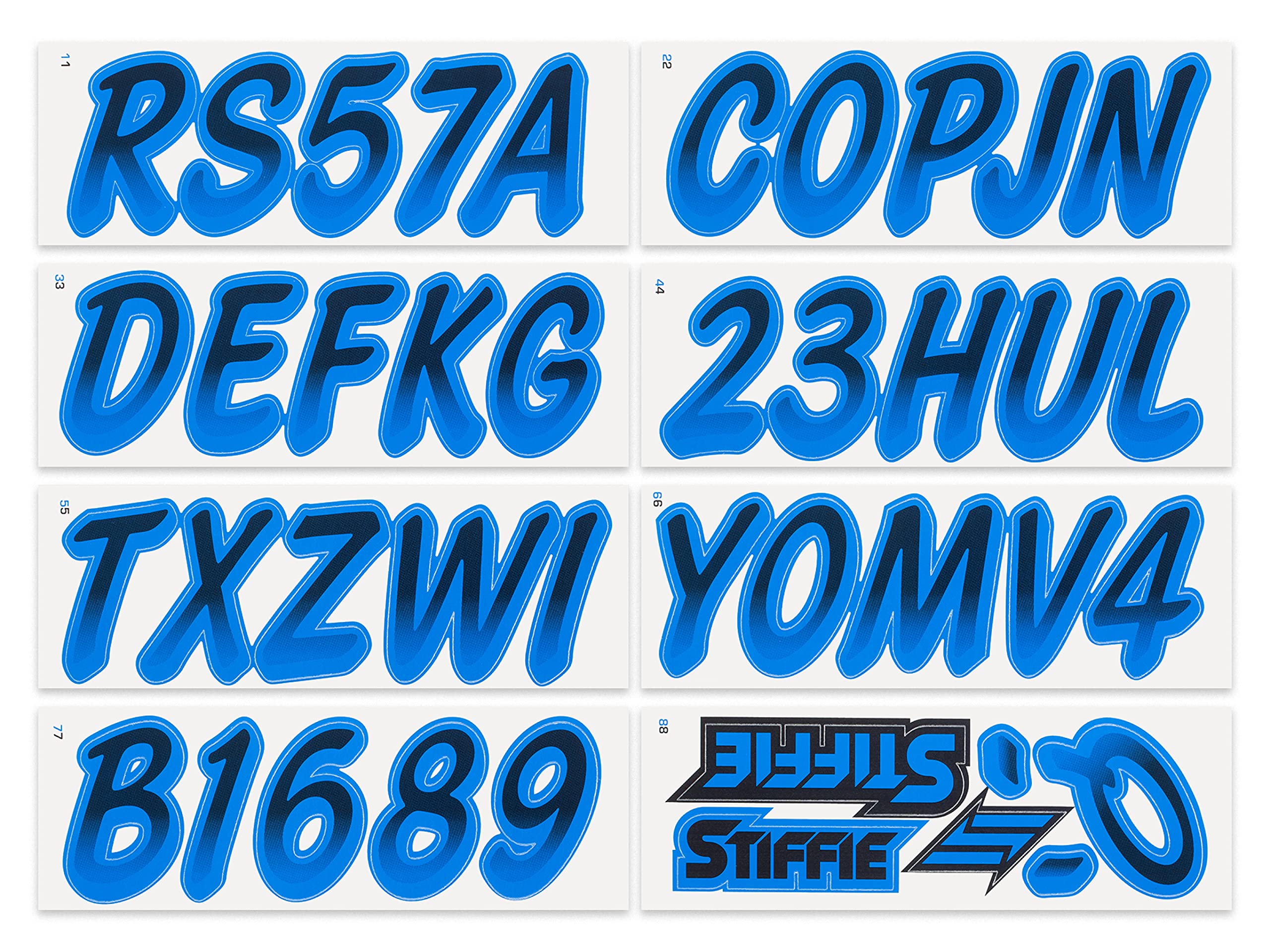 Stiffie Whipline Black/Octane 3 '' Boat & Pwc Registration Decals  Numbers Letters Stickers
