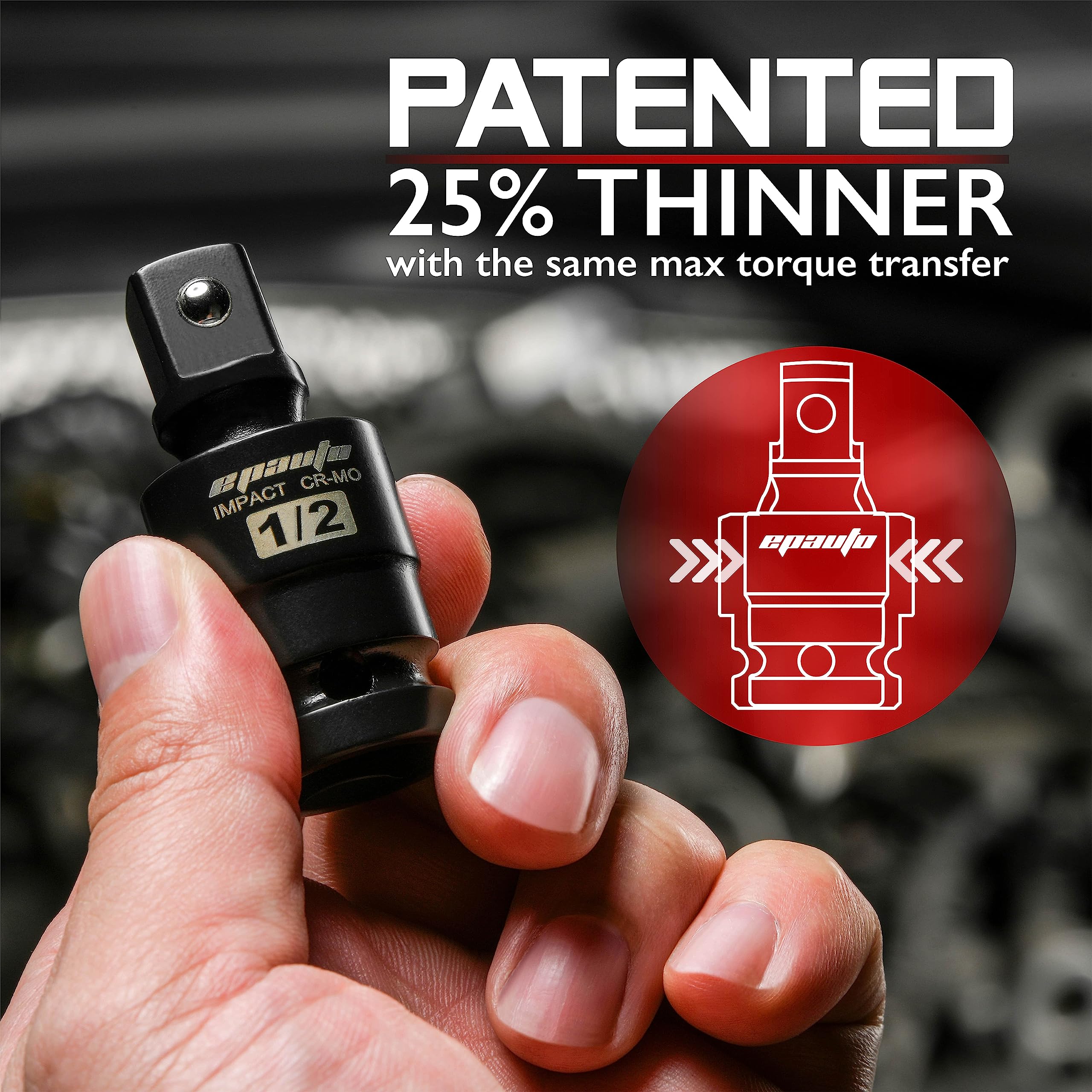 Epauto 3Pcs Impact Universal 1/2'', 3/8'', And 1/4'' U-Joint Ball Spring Set, Cr-Mo Steel