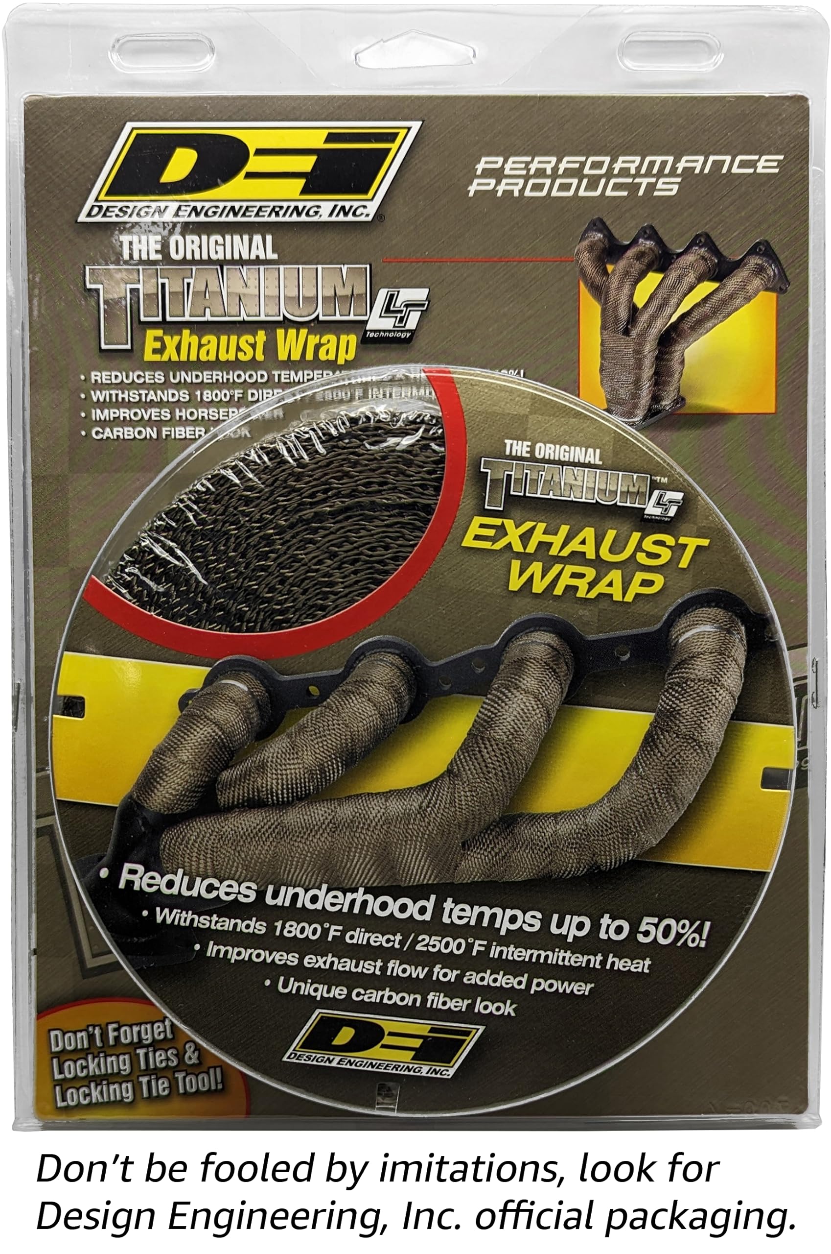 Design Engineering 010127 Titanium 2 X 50' Exhaust Heat Wrap With Lr Technology