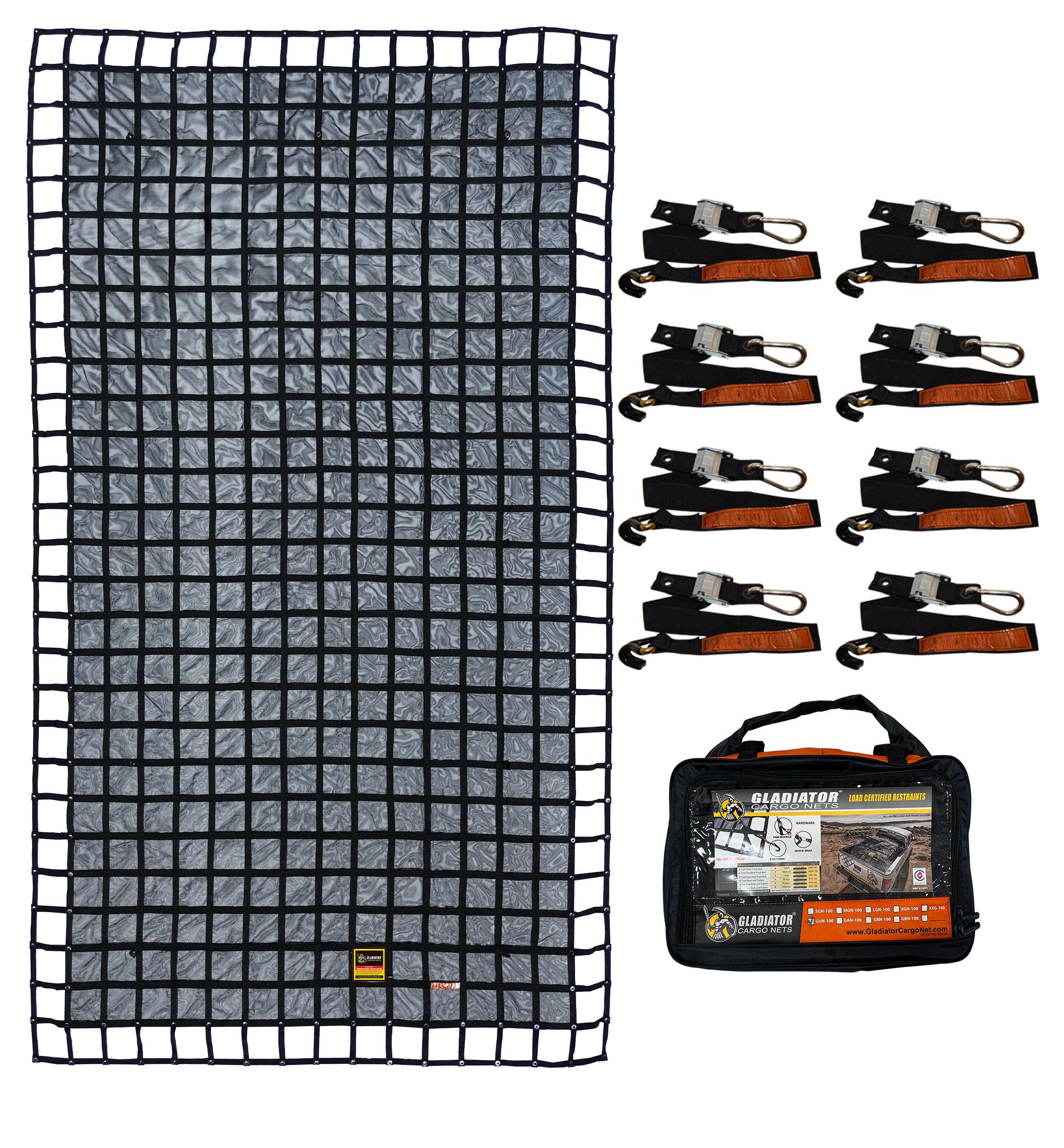 Gladiator Cargo Net - Heavy Duty Truck Cargo Net - Double Extra Large (Xxg-100) 10.5' X 18.5' Ft.