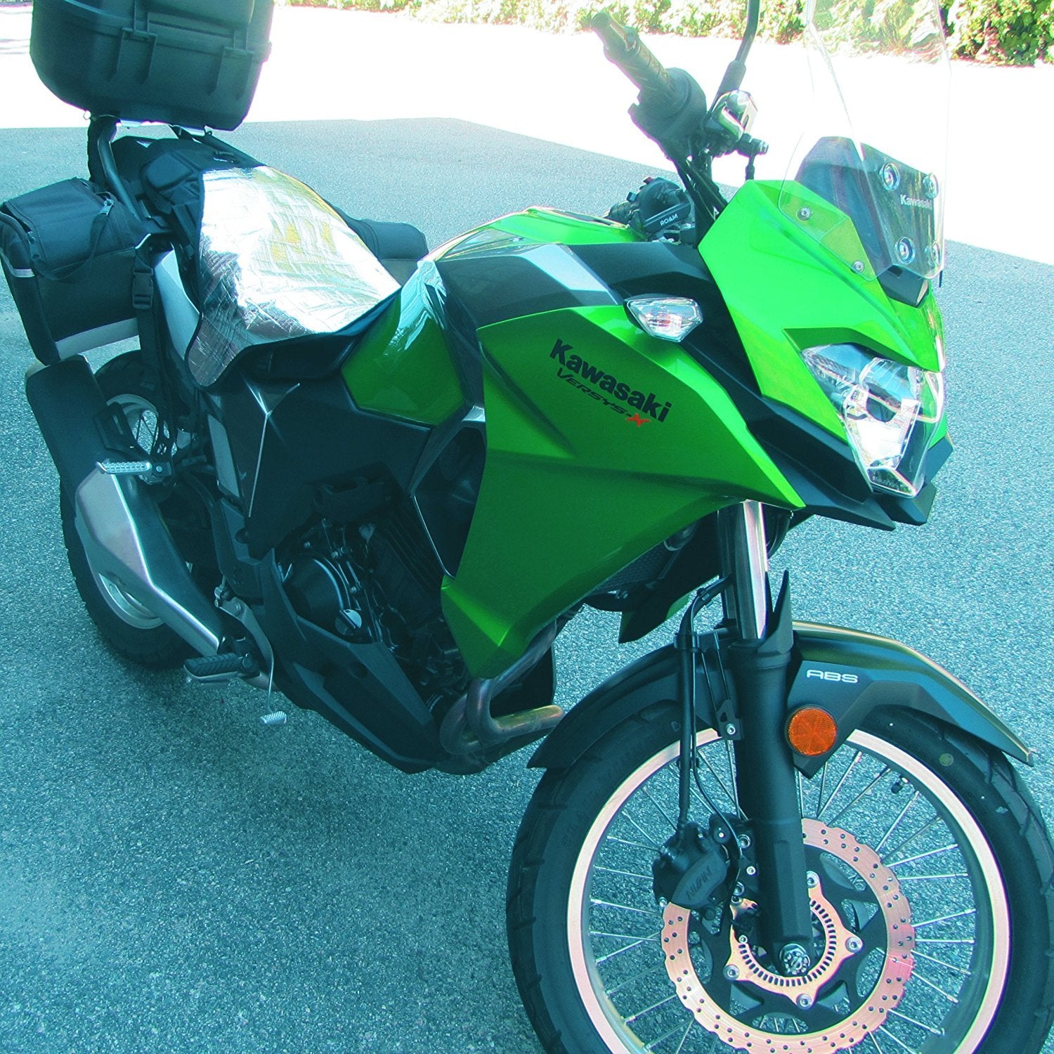 Metier Life Sun Reflective Motorcycle Seat Cover Waterproof And Light Resistant Protection | Heat Resistant Shield For A Cooler Motorbike Seat | Compact With Nylon Drawstring Bag