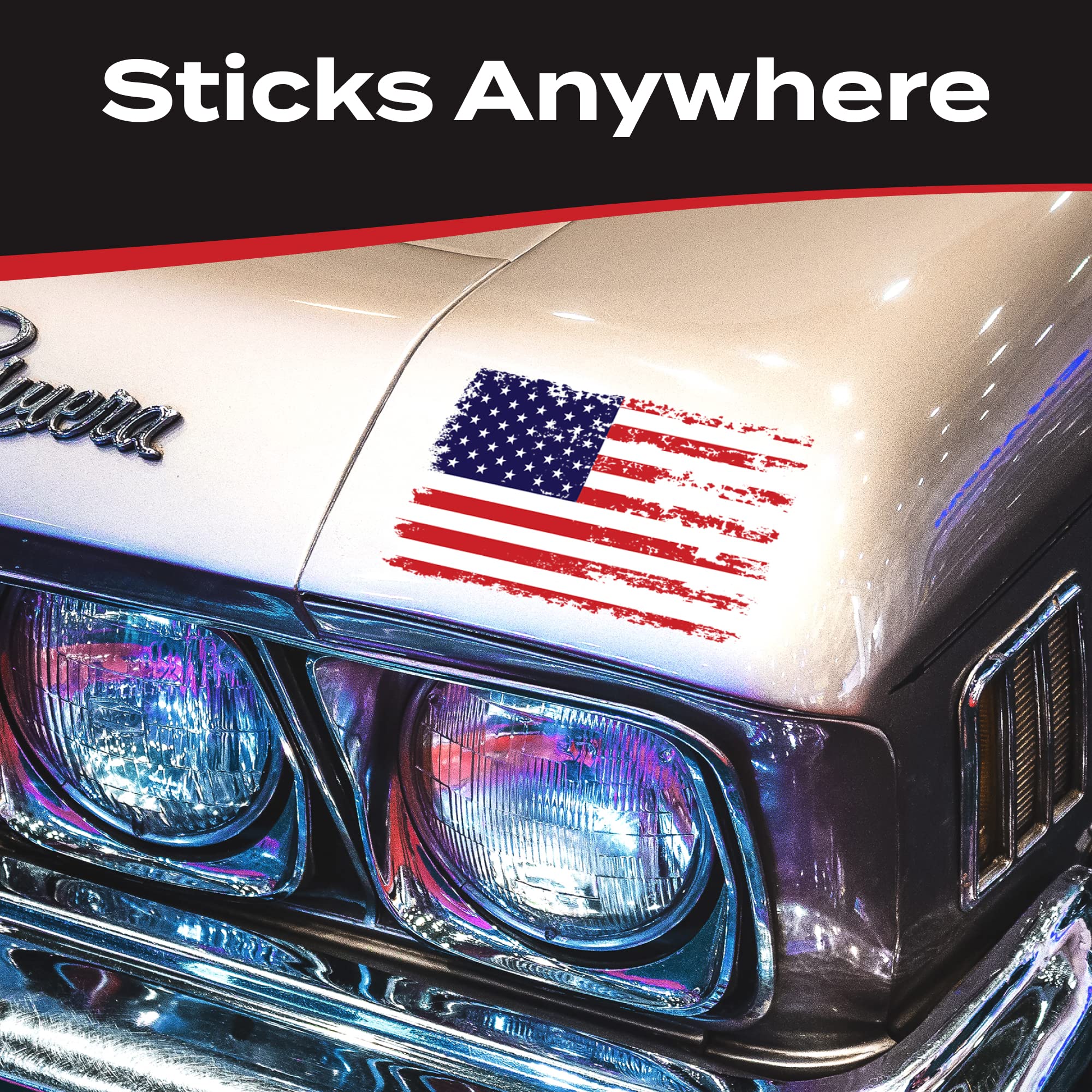Stickios American Flag Decal - Tattered American Flag Sticker For Cars, Trucks & Windows - Patriotic Flag Decal Made In The Usa