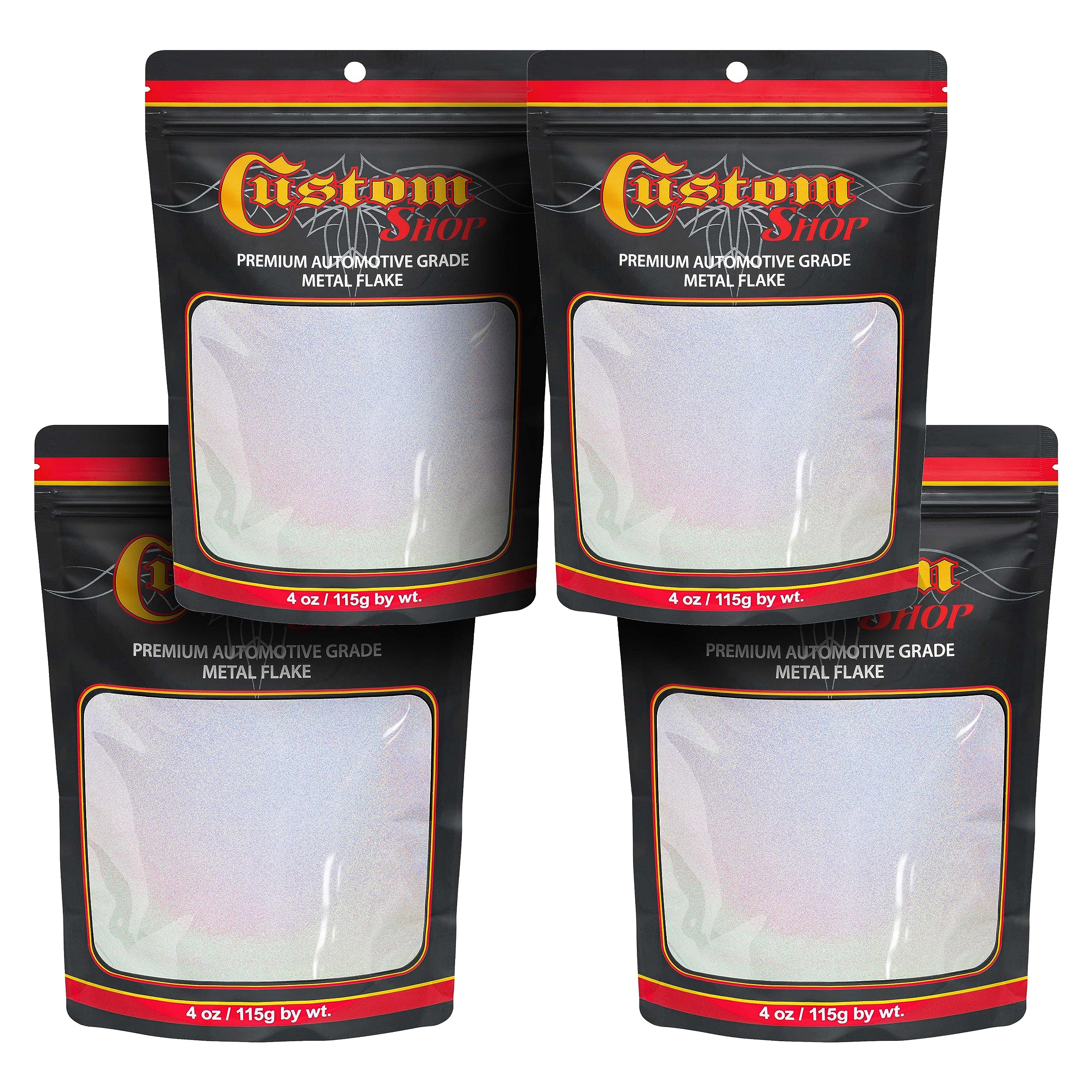 Custom Shop - Silver to Rainbow- 4 Ounces of Holographic Medium Metal Flake .008'' 200 Micron Size - Premium Automotive Grade Fl