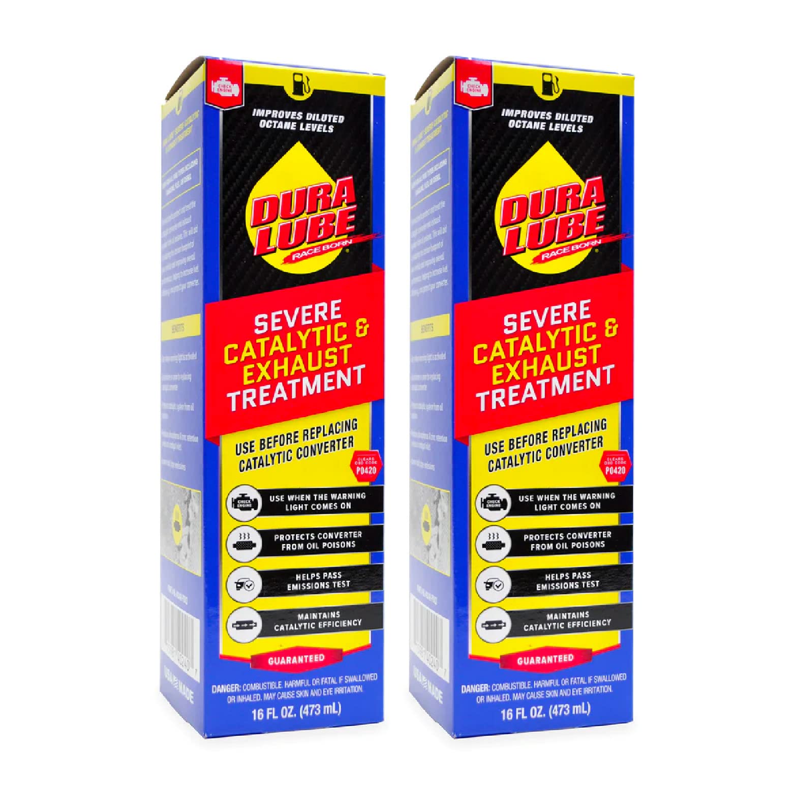 2 Pack Dura Lube Severe Catalytic And Exhaust Treatment Cleaner Fuel Additive, 16 Fl. Oz, 2-Pack Combo Pack
