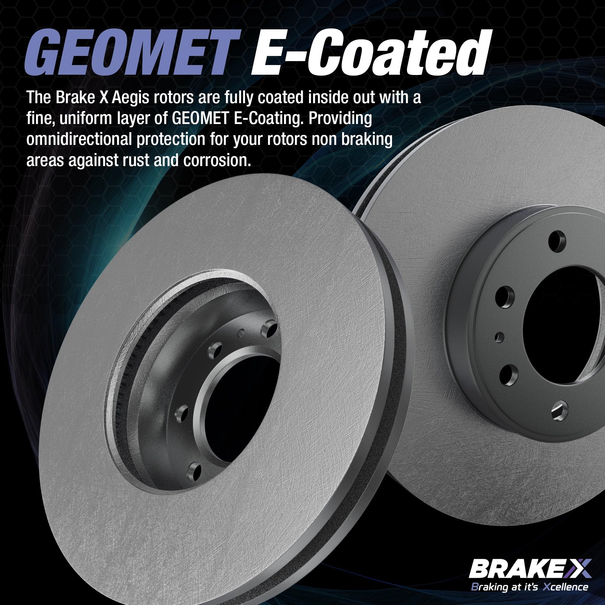 Brake X Rear Brake Pads And Rotors Kit Replacement For 2008-2009 Buick Allure | Aegis Geomet Coated Rotors And Alpha Ceramic Bra