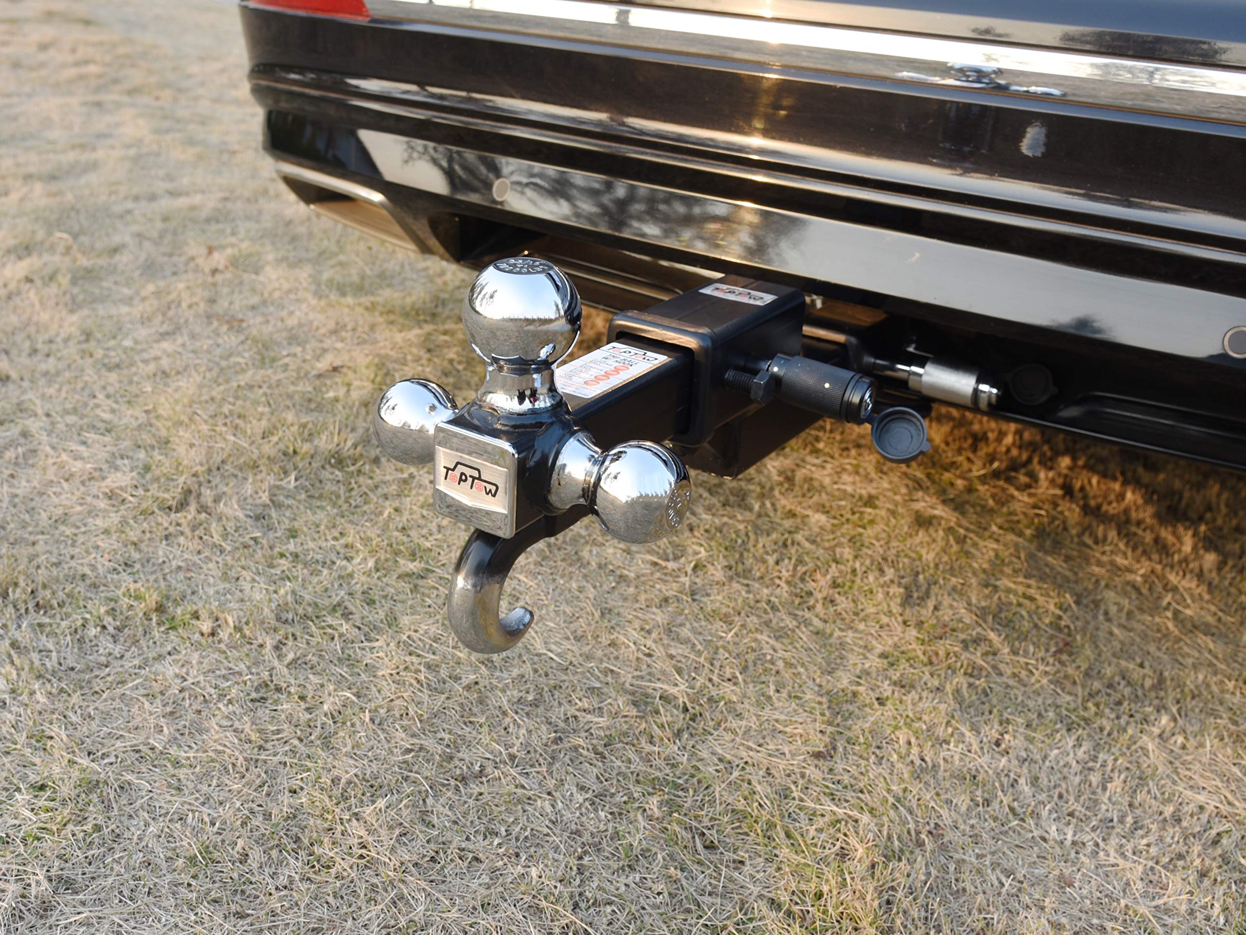 Toptow 64121 2-Inch Receiver Trailer Hitch Extension Riser With 2-Inch Rise/Drop, 2-Inch Solid Shank, 10000Lbs Capacity, Anti-Rattle Bolt