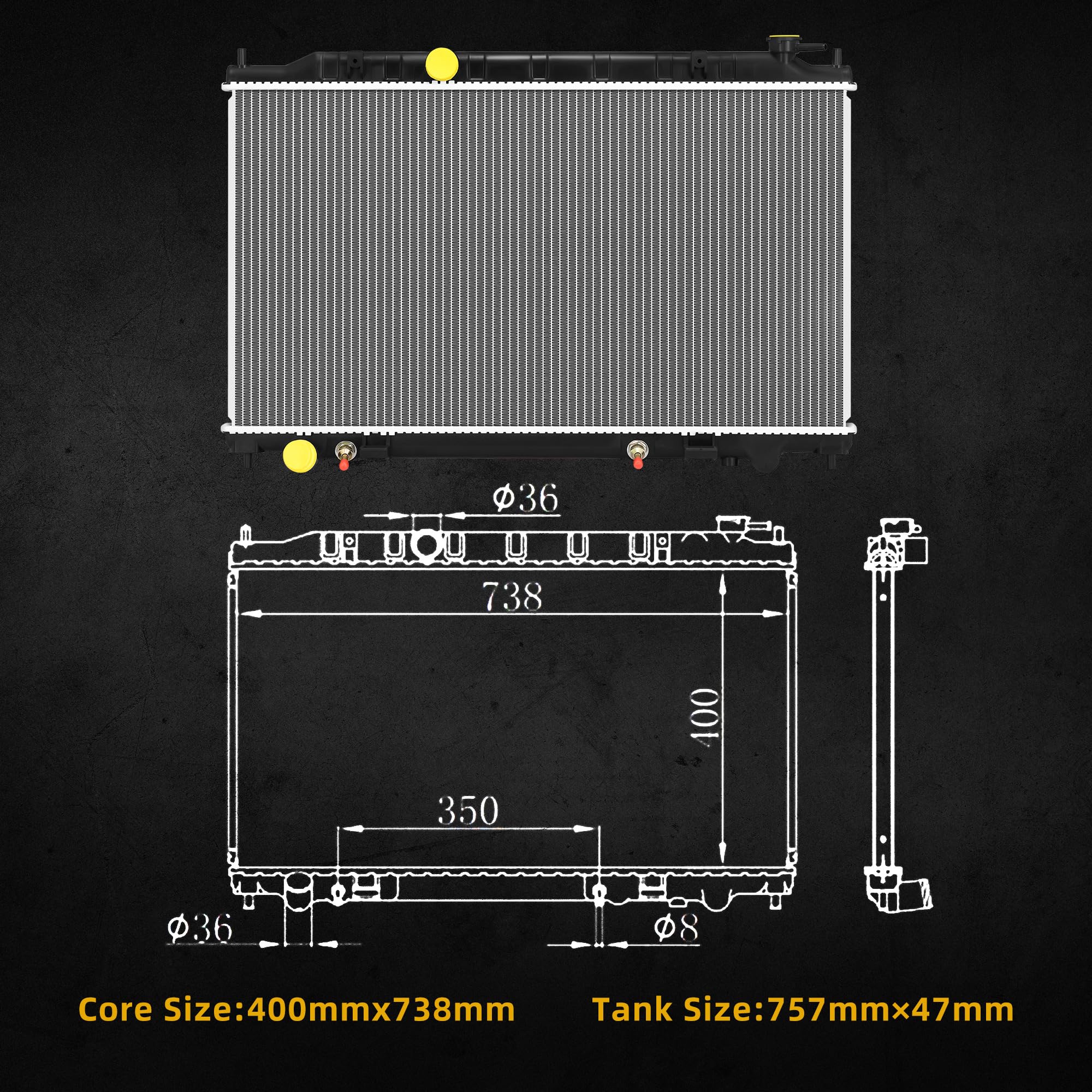Dwvo Radiator Compatible With 2002 2003 2004 2005 2006 Altima Base S Sl 2.5L L4