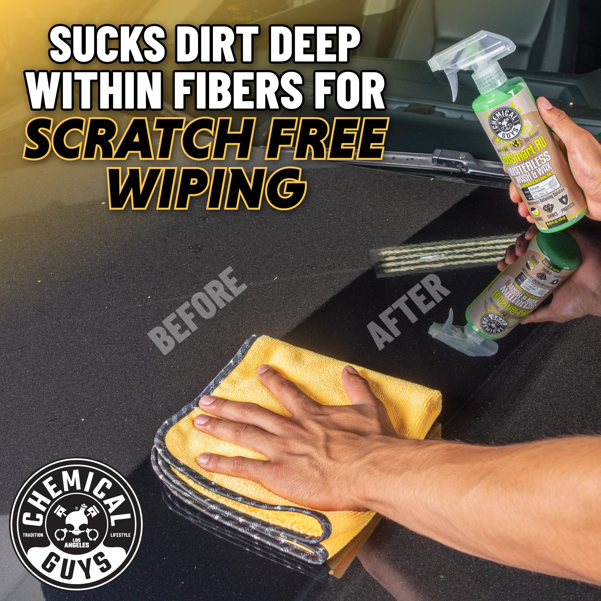 Chemical Guys Mic 506 03 Professional Grade Premium Microfiber Towels, Gold (16 Inch X 16 Inch) (Pack Of 3) - Safe For Car Wash,