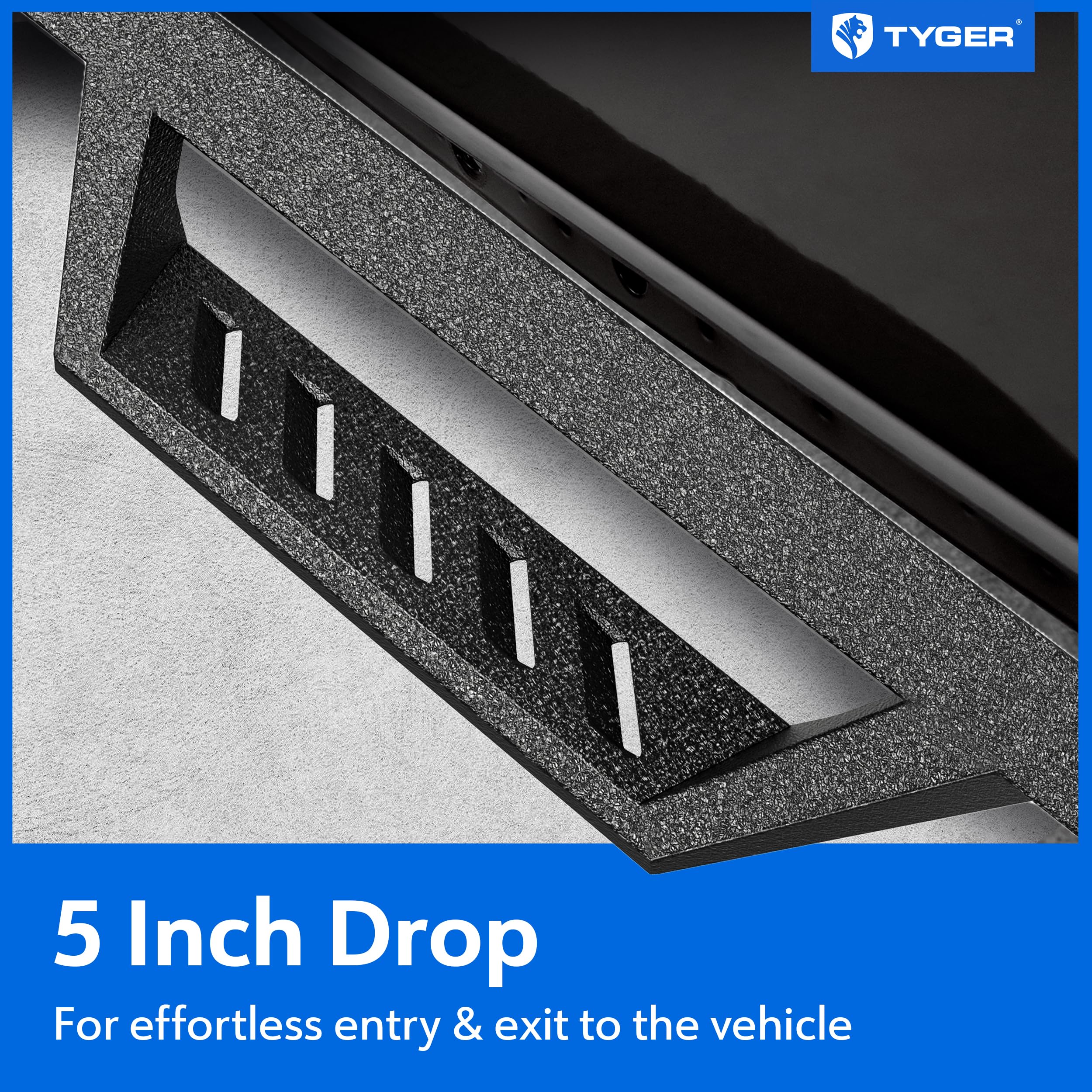 Tyger Auto LanderX Running Board Compatible with 2019-2025 Chevy Silverado GMC Sierra 1500; 2020-2025 2500 3500HD | Crew Cab | T